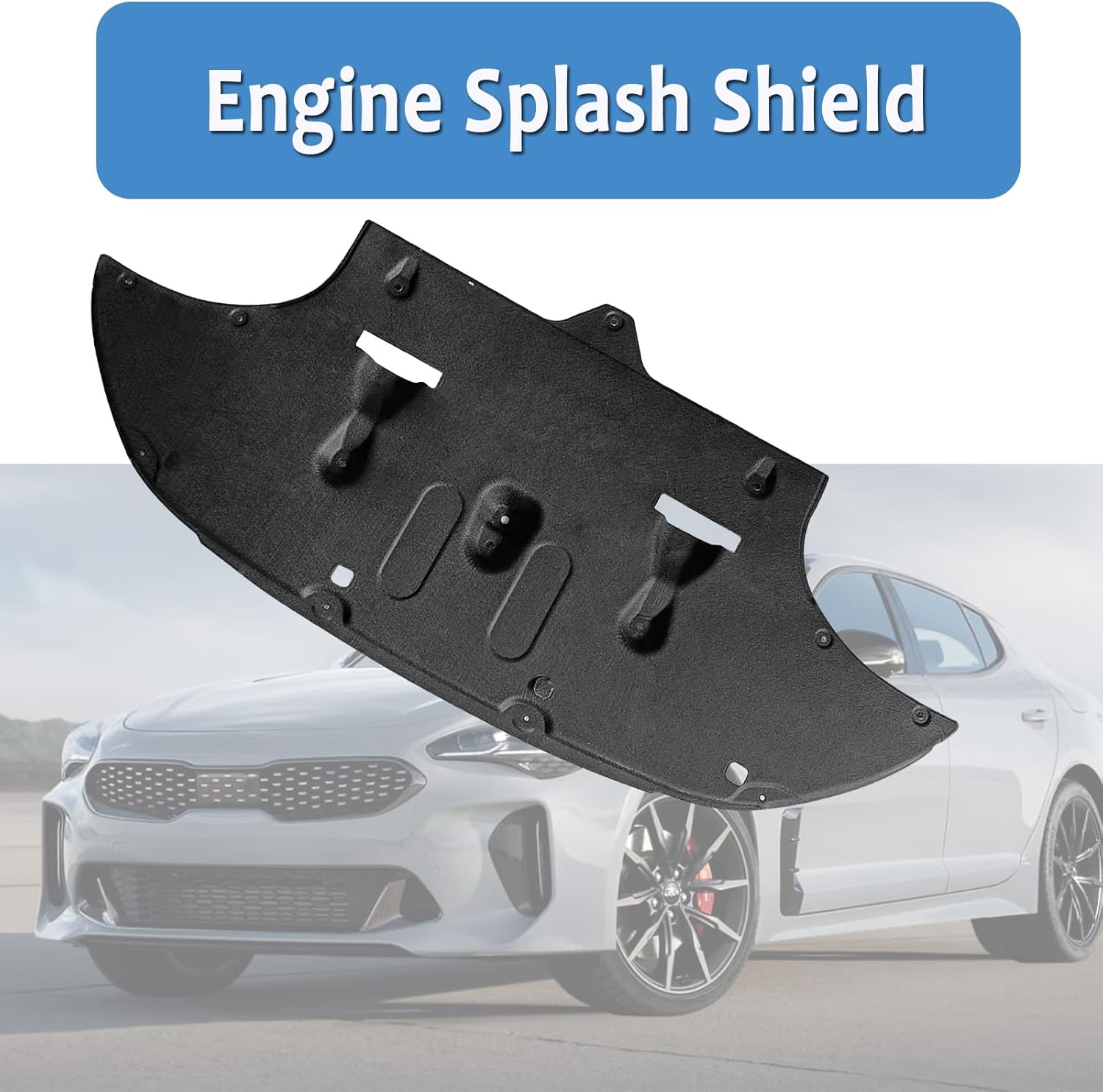 29110-J5000 Engine Splash Shield Case Guard Compatible with Kia Stinger 2018-2023 for Turbo Engine 2.0L 2.5L Engine Guard Mud Flaps Replace# 29110J5000