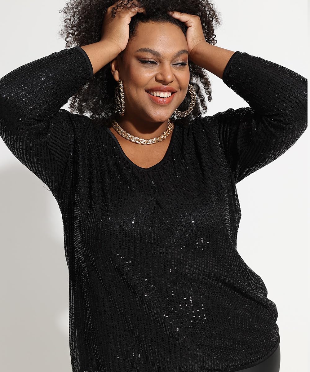 RITERA Plus Size Tunic Tops for Women Long Sleeve Shirts Pleated Front Casual V Neck Flowy Blouse Fall Winter 14W 28W Xl-5Xl - Image 3