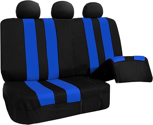 Miniatura 4 de FH Group Juego completo de fundas de asiento de coche de tres filas a rayas, compatible con bolsas de aire y listas para dividir, ajuste universal