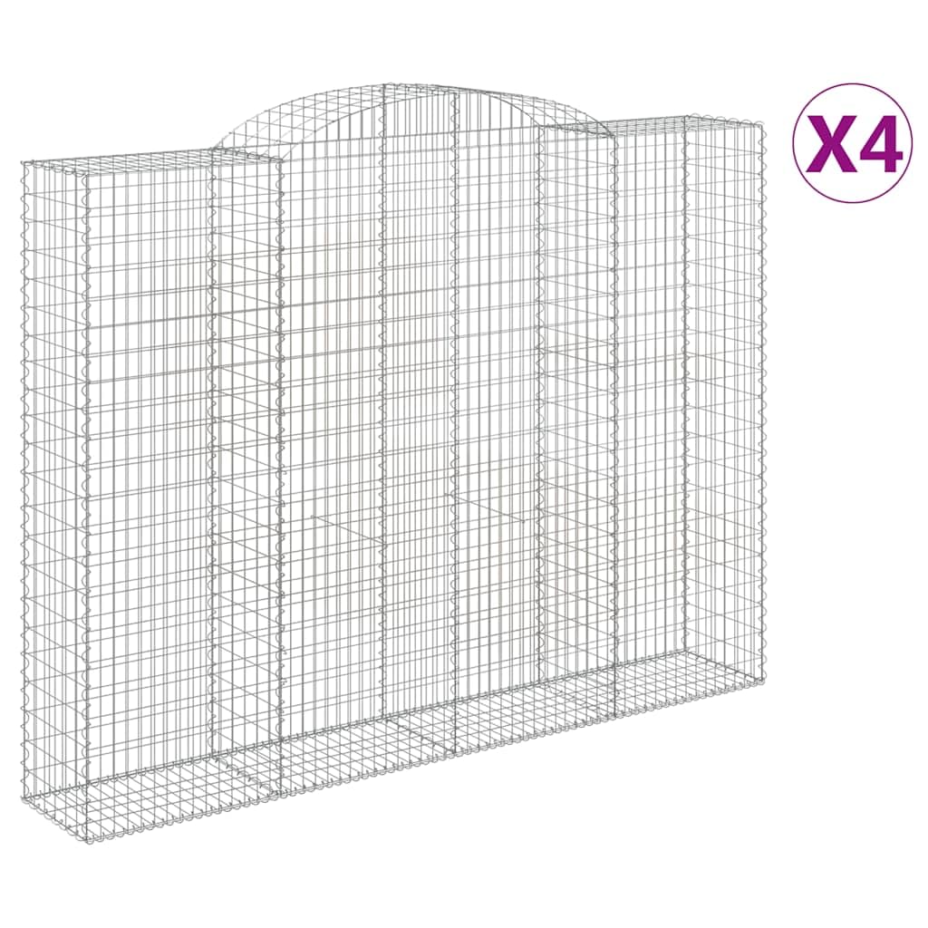 Pared de gavión estable con arco alto de hierro galvanizado como protección visual y barrera de jardín insonorizante para aplicaciones decorativas en exteriores 4 unidades