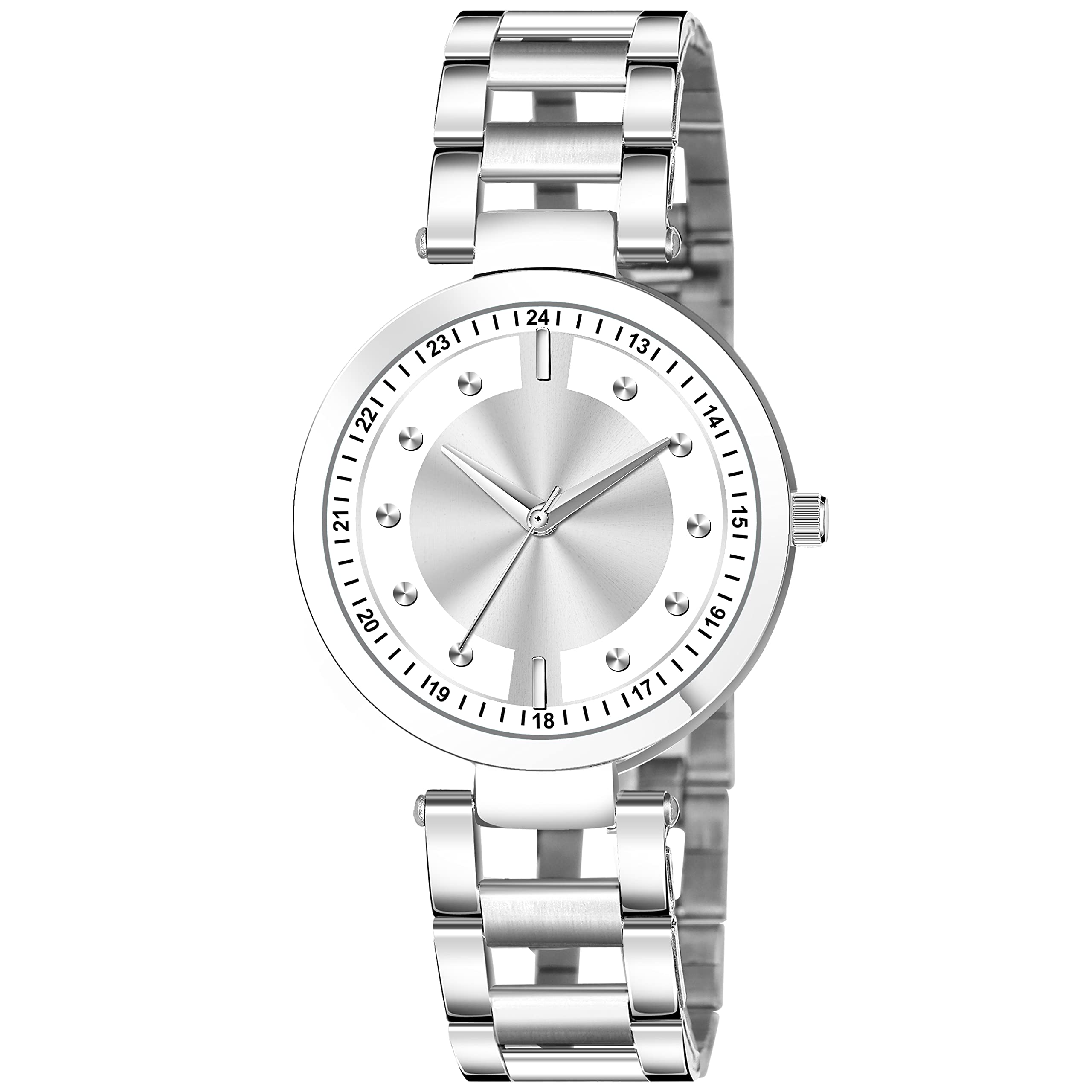 GOLDENIZE FASHION Analog Dial Stainless Steel Womens & Girls Wrist Watch (Silver) (B0BM99Z2CB) Amazon Price History, Amazon Price Tracker
