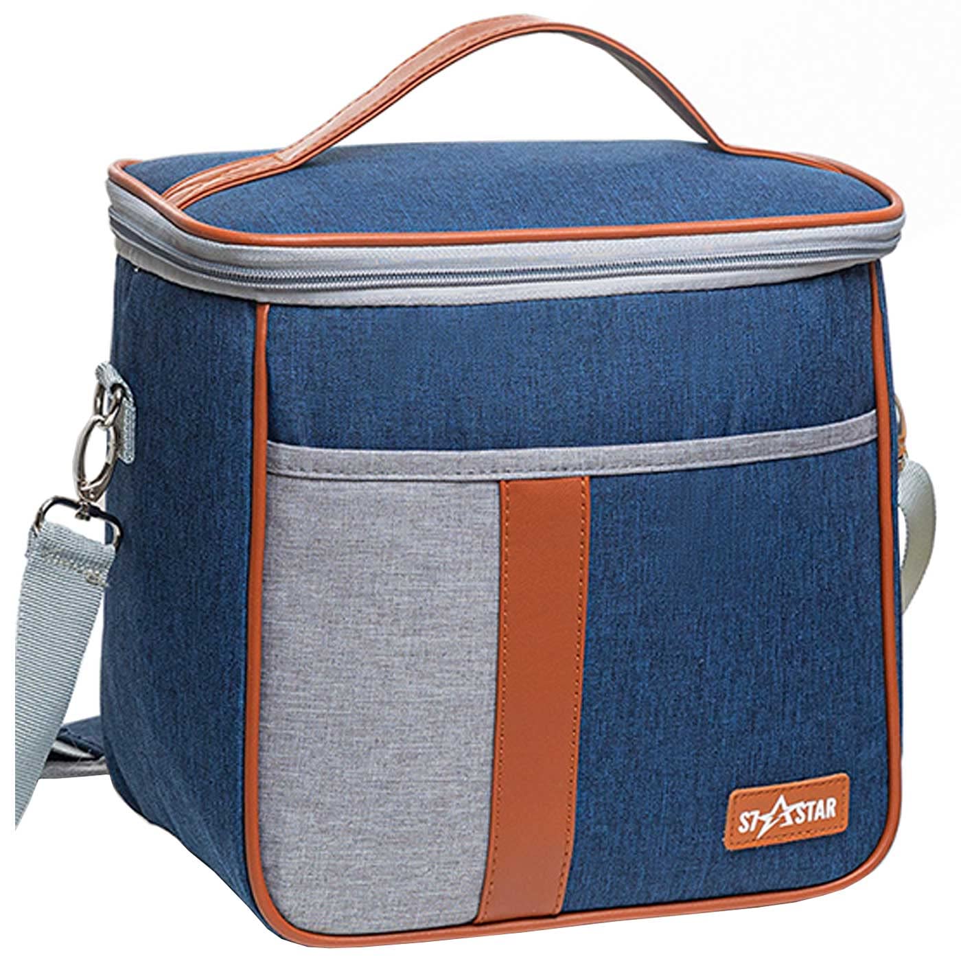 Tradineur - Bolsa térmica Porta Alimentos de Tela, Nevera con Aislamiento, asa y Correa Ajustable, Picnic, Playa, Camping (30 litros, 36 x 36,5 x 24 cm