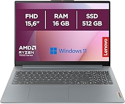 Lenovo IdeaPad Slim 3 Notebook 15,6” FHD (1920x1080), AMD Ryzen 5 7520U, RAM 16GB, 512GB SSD, Grafica Integrata, WiFi 6, Windows 11 Home - Arctic Grey