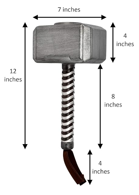 Foto 2 de 3 de Rubie's Thor Hammer, Kids Avengers: Endgame Mjolnir Hammer - Accesorio para disfraz