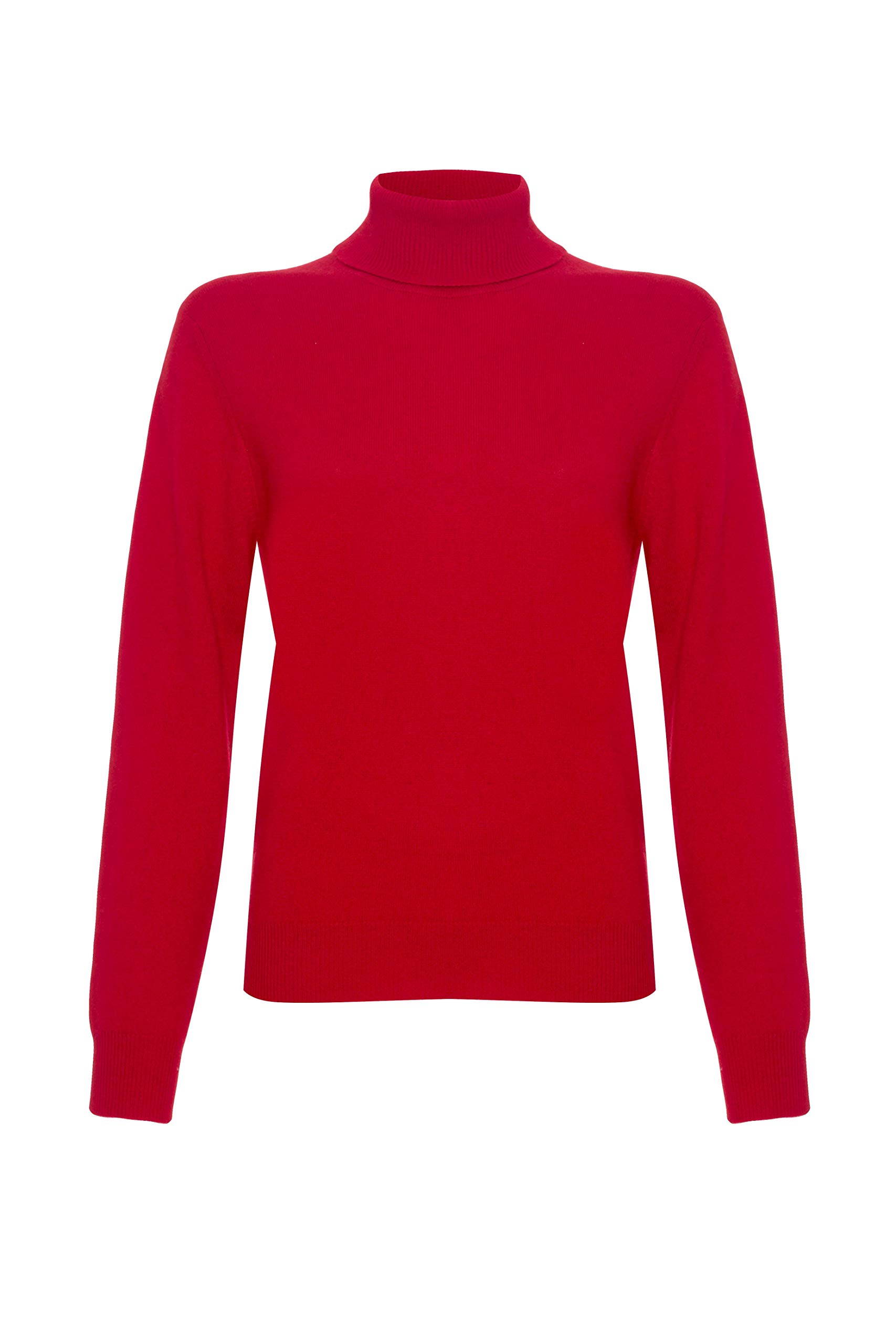 Lona Scott Women's Red Cashmere Polo Neck Jumper, 38