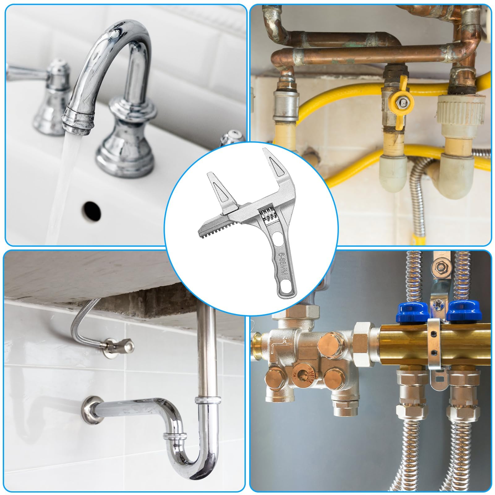 Chiave Inglese Regolabile 6-68 Mm - Lega Alluminio, 200 Mm, Per Idraulica - Foto 5