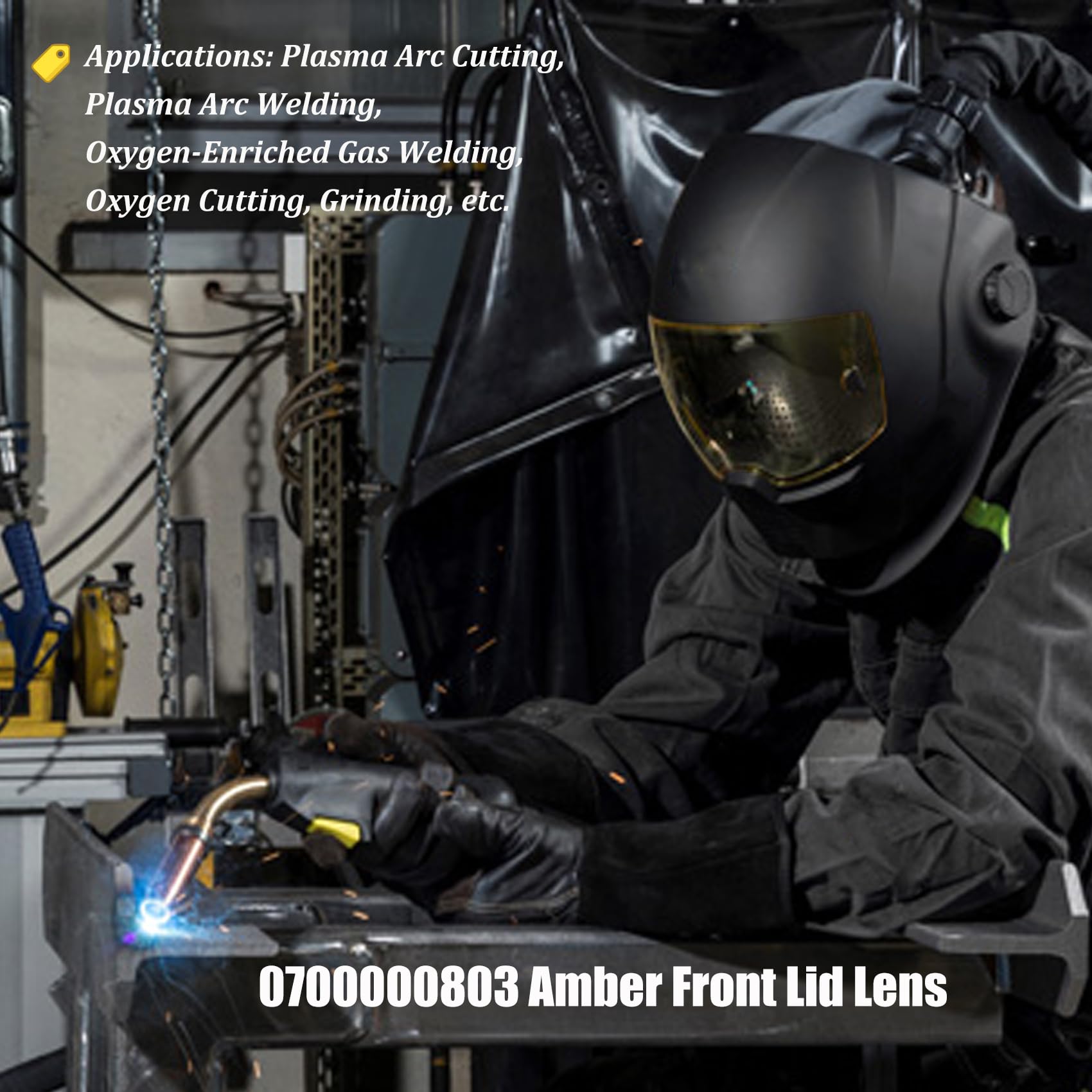 Paquete de 7 lentes de cubierta frontal ámbar reemplazables ESAB Sentinel A50 0700000803