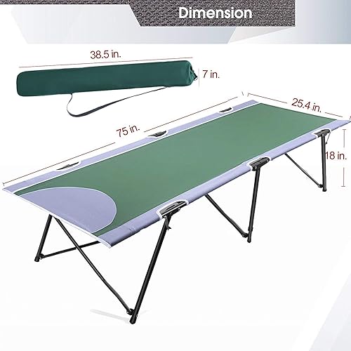 Miniatura 4 de PORTAL Cama portátil para adultos al aire libre, catres de campamento para dormir con bolsa de transporte para el hogar, viajes, oficina, playa,