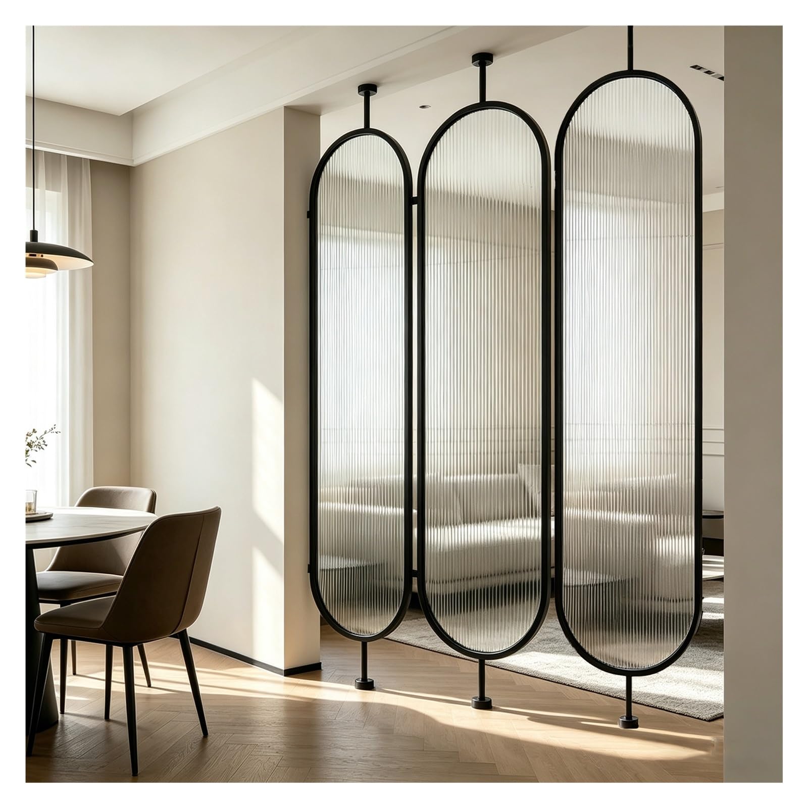 Paravent de Séparation en Verre, Panneau Cloison Modulaire