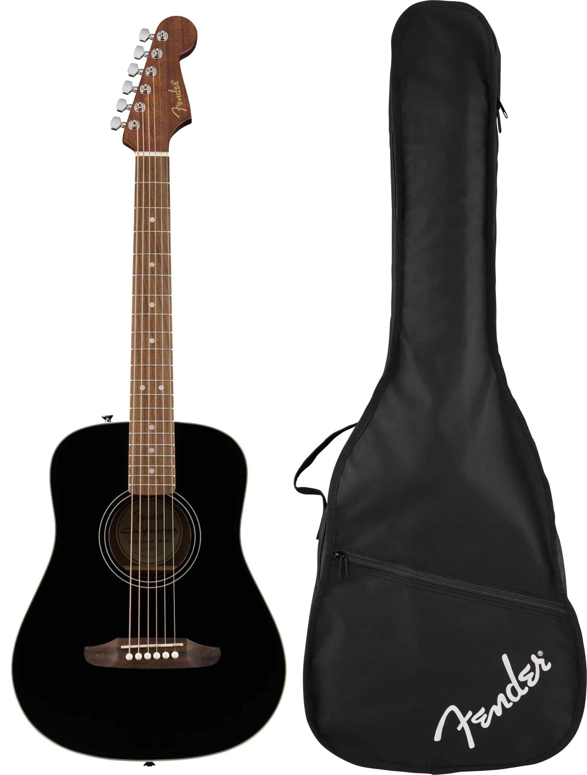 Fender California Standard Redondo™ Mini guitare acoustique avec sac, housse de protection, Noire