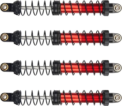 Miniatura 2 de 4 amortiguadores de metal Vgoohobby ajustables compatibles con Axial SCX10 Traxxas TRX4 D90 90046 Redcat Gen7 110 RC Crawler Car (rojo, 4.331 in)
