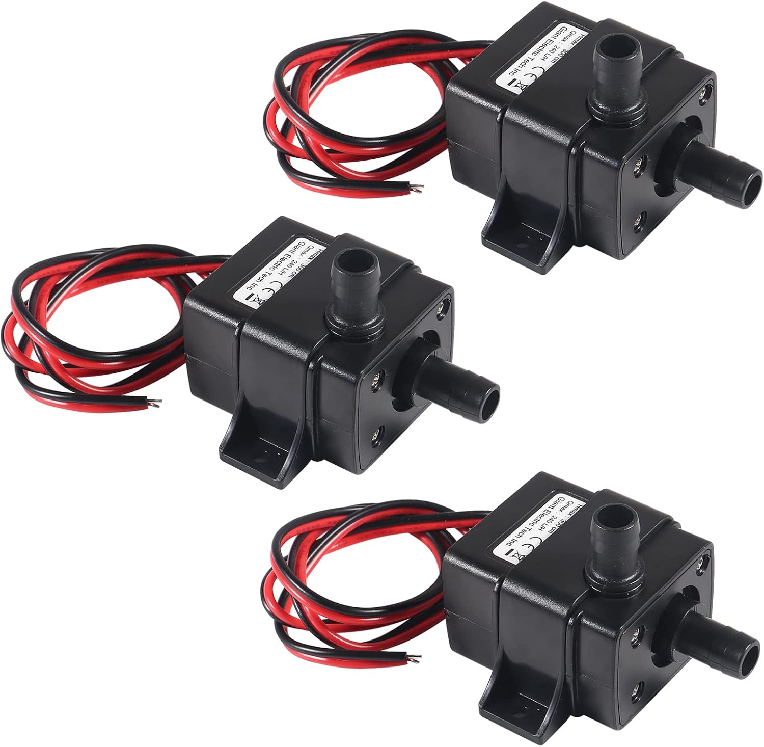 DWEII 3pcs black Water Pump 240L/H DC 12V 4.2W Micro