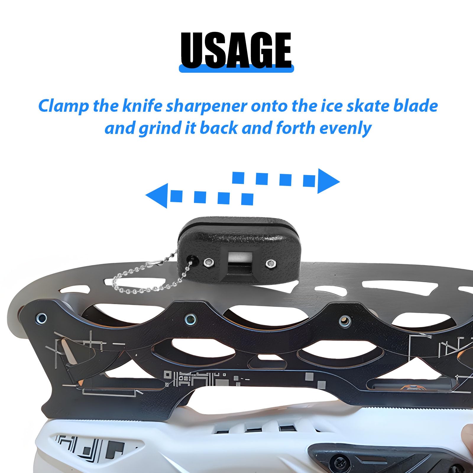 White Sandstone Hockey Skate Sharpener Portable Ice Shoe Sharpener