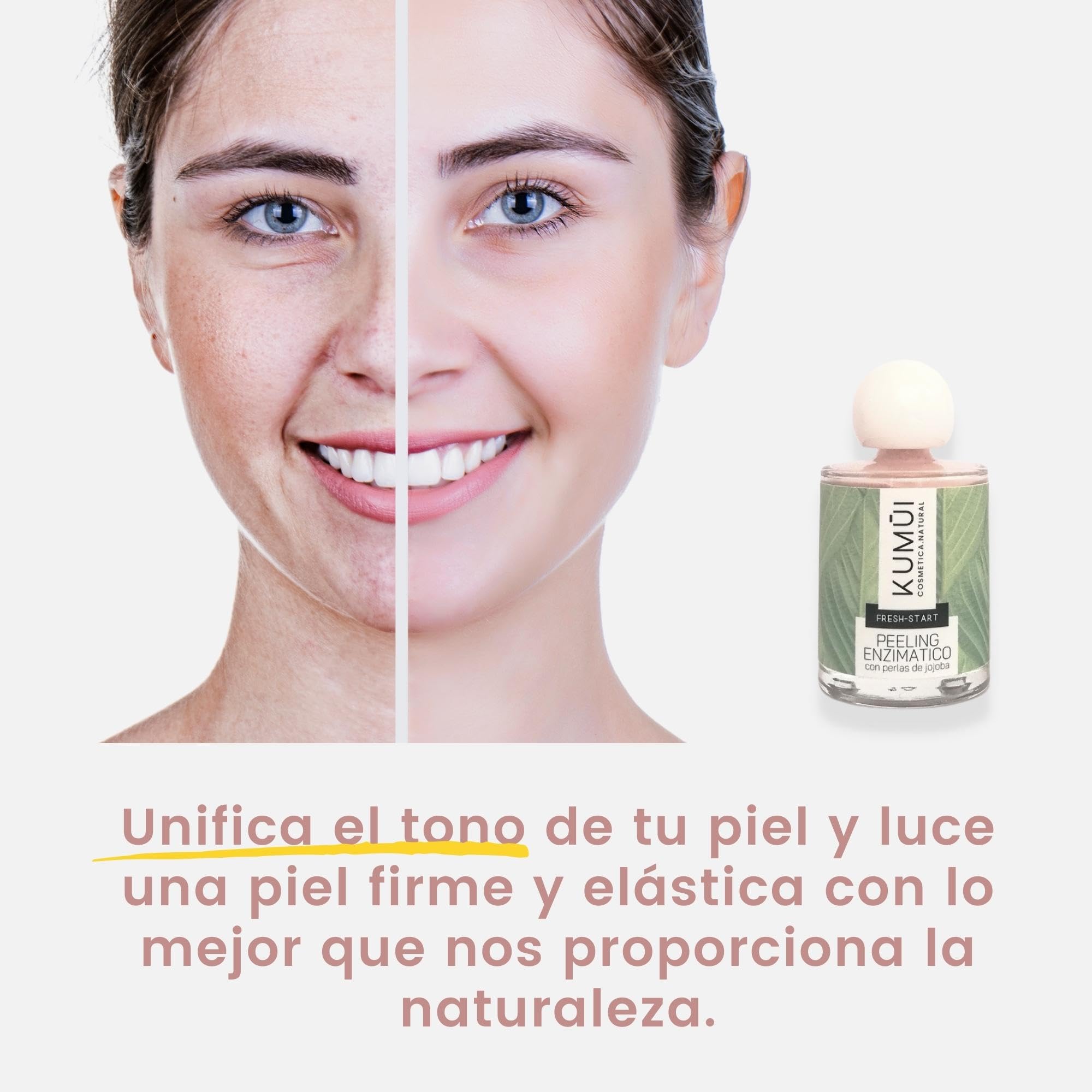 Peeling enzimatico doble acción 1) Exfoliante + 2) Mascarilla - Rejuvenece la piel, trata Manchas, Marcas y Acne - Cara Suave y Luminosa-100% Natural-BIO-Vegano- formato polvo-PREMIO INTERNACIONAL