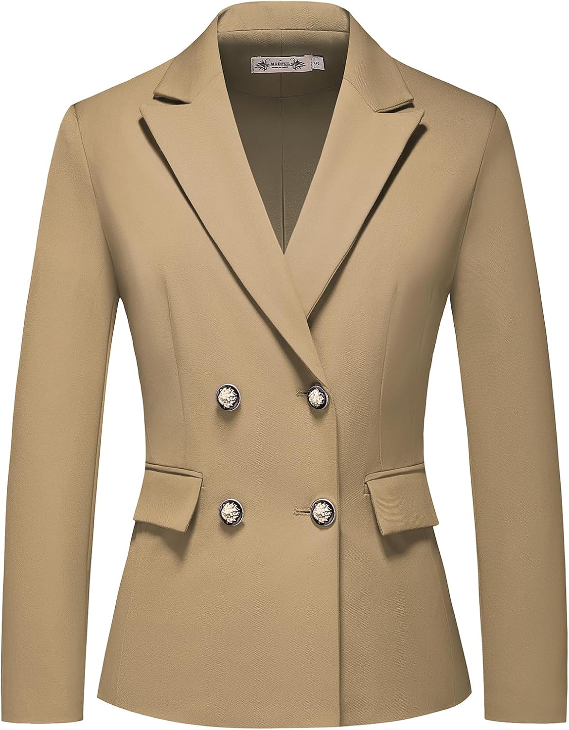 MODFUL Women's 2 Piece Business Suit Double Breasted Blazer and Pants Work Suit Set