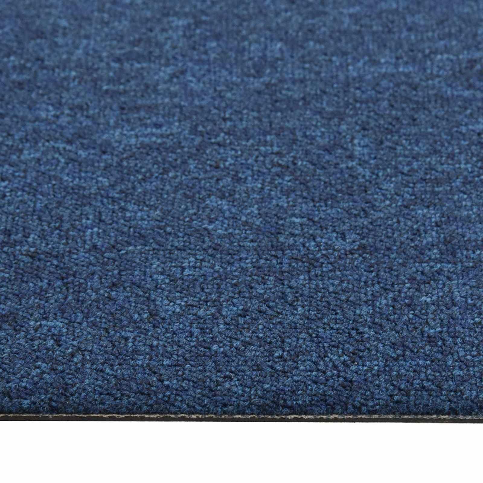 Juego de 20 baldosas de moqueta de 50 x 50 cm, de polipropileno, modulares para interiores, color azul oscuro, fáciles de limpiar, para salón y oficina