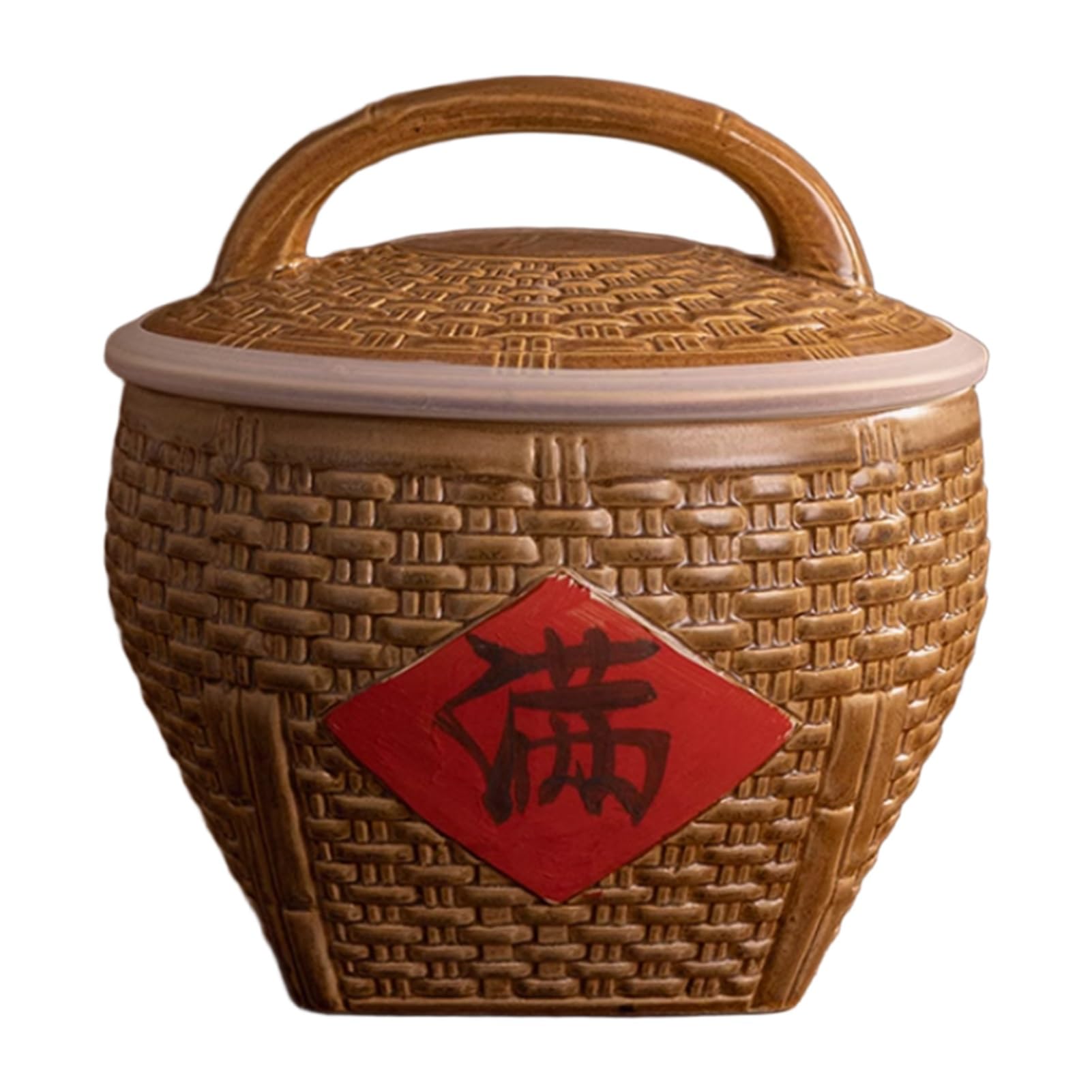 YVYKFZD Tanque de Arroz de Cerámica, Botes Cocina Almacenaje sellado, Caja de Almacenamiento de Arroz de cerámica con tapa, Recipientes para Alimentos retro, dispensadores de alimentos, para avena(5KG