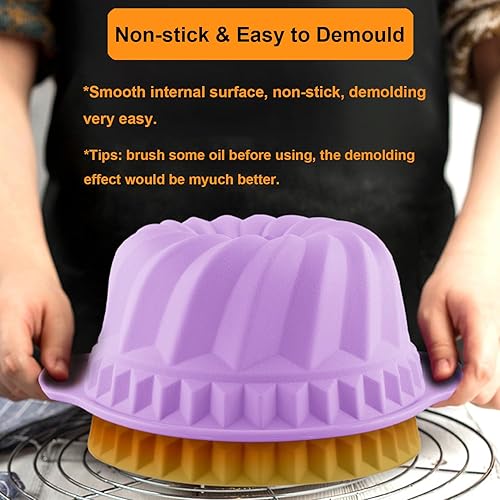 Miniatura 4 de Juego de 7 piezas de silicona para hornear, molde de silicona antiadherente para hornear, suave y fácil de desmoldar, bandeja para hornear