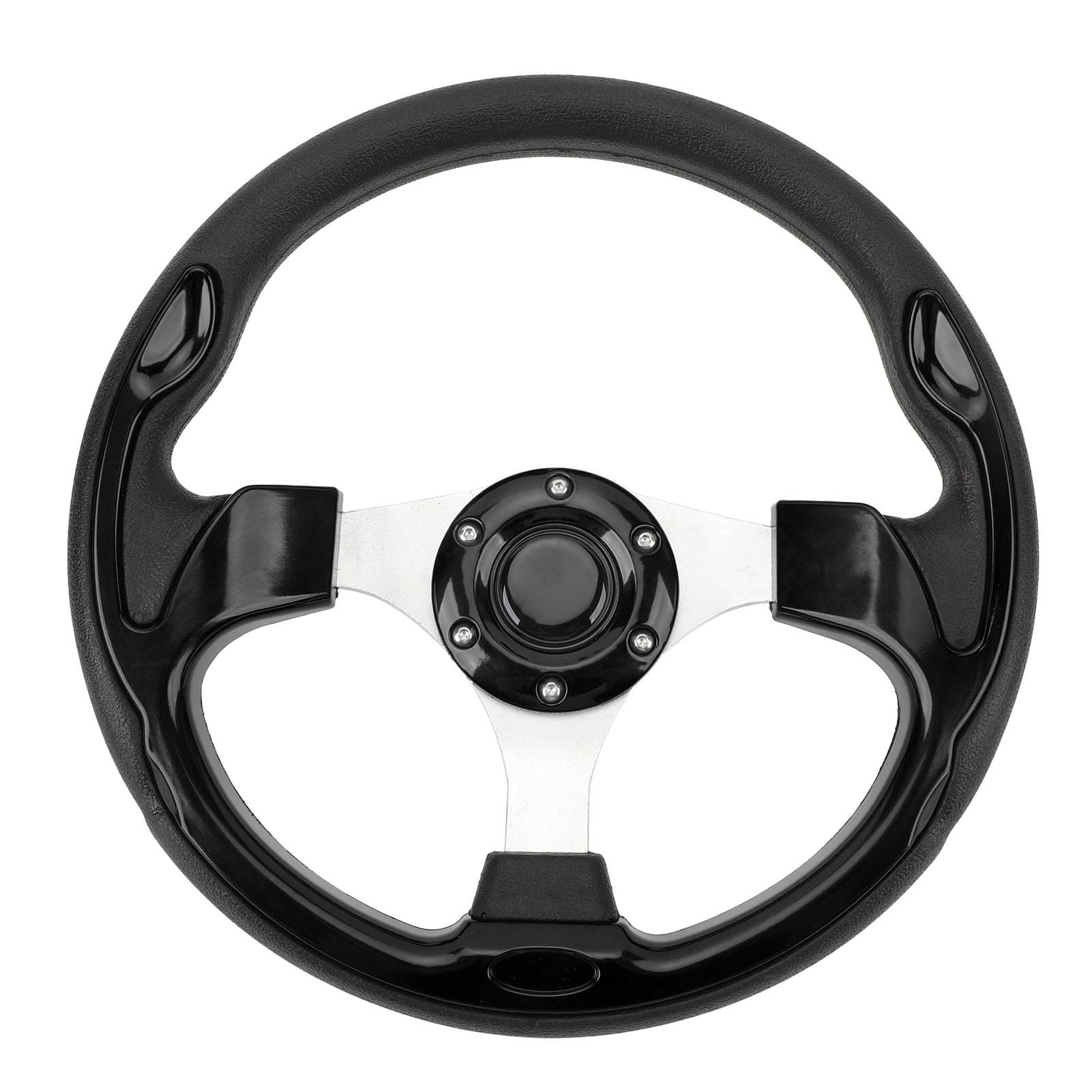 Volante de 13 Pulgadas, Estilo de Carreras Universal PU Aluminio Agarre Coche Volante con Tornillos y Llave para 6 Agujero Adaptador, Especificaciones de Instalación Incluidas