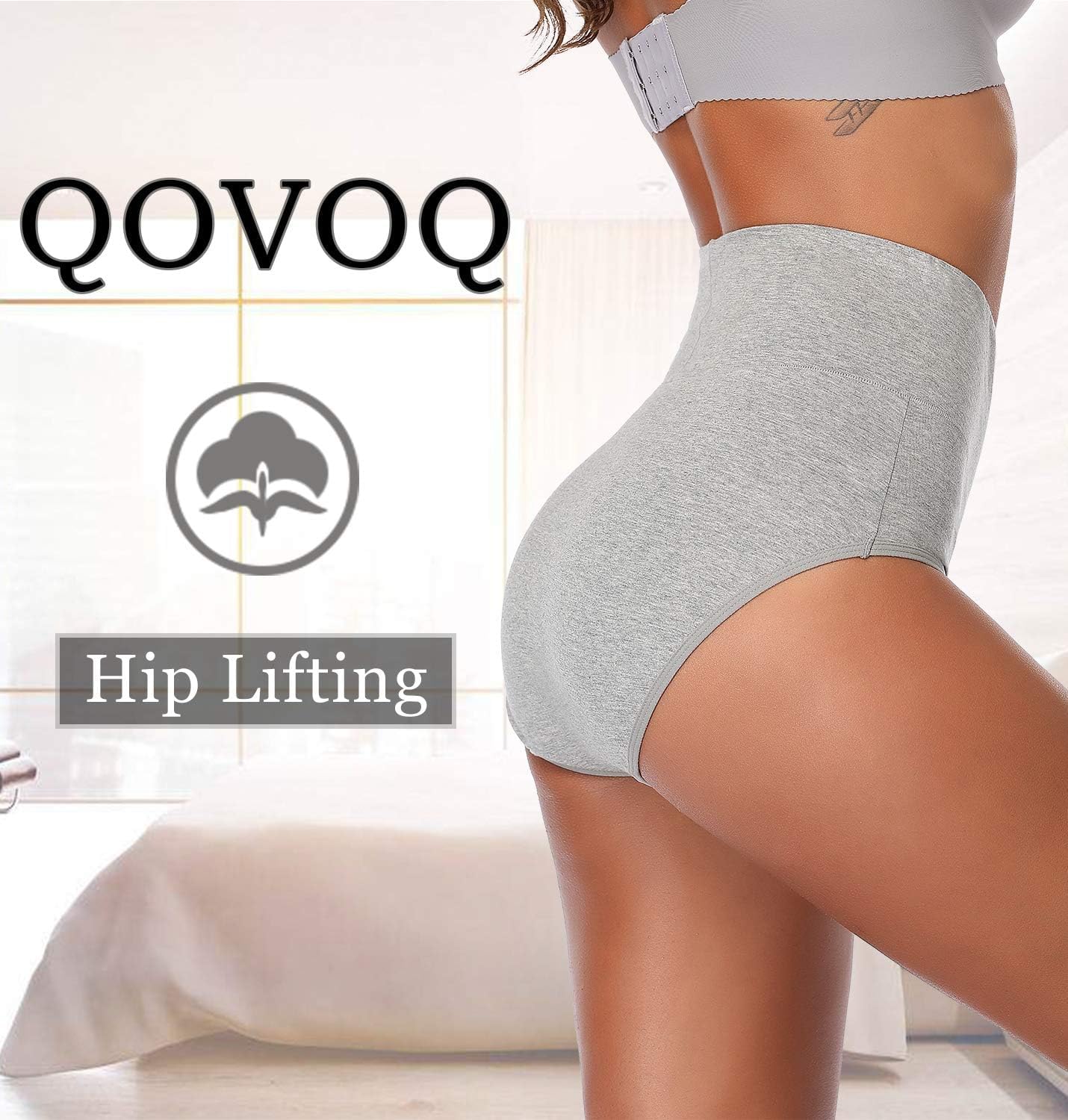 Women's High Waist Cotton Underwear Stretch Briefs Soft Comfy Ladies Panties MultiPack - Image 3