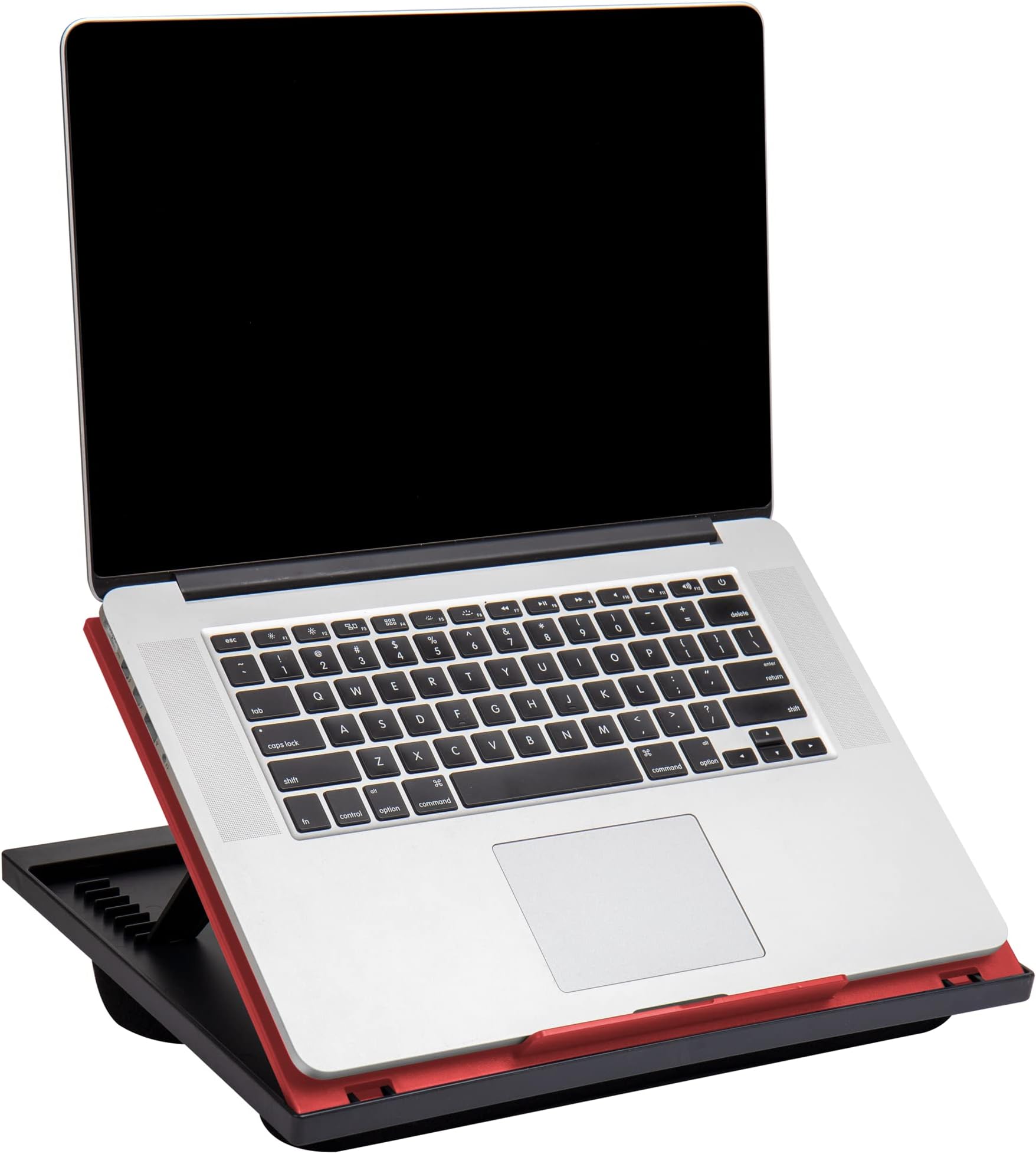 Mind Reader Anchor Collection, Adjustable, Portable 8 Position Lap Top Desk with Built-in Cushions, 14.75" L x 11" W x 7.3" H, Red