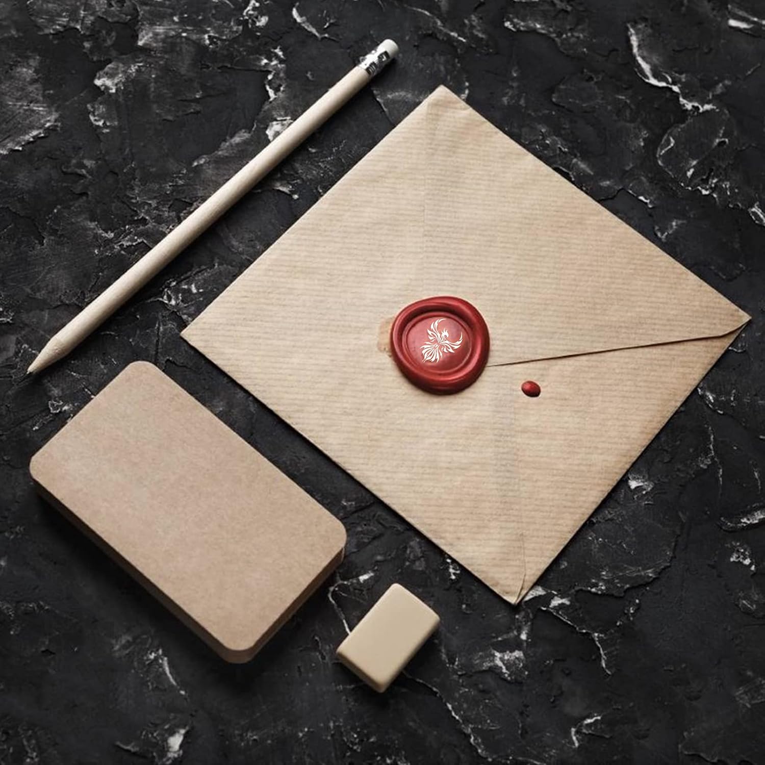 CRASPIRE Phoenix Wax Seal Stamp Vintage Sealing Wax Stamps 30mm Removable Brass Head with Wood Handle for Wedding Invitations Envelopes Halloween Christmas Thanksgiving Gift Packing image 5