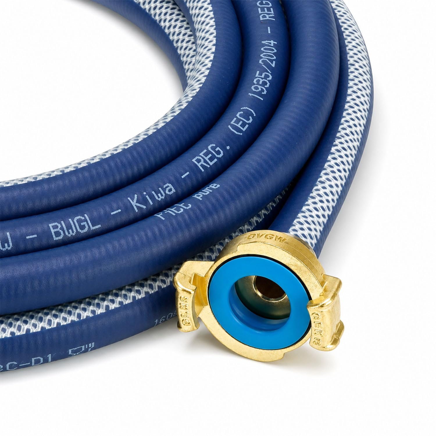 Valekna Trinkwasserschlauch-Set 1/2 Zoll, 25m mit 2 GEKA plus Trinkwasserkupplungen – Lebensmittelschlauch KTW-BWGL geprüft, DVGW-zertifizierte Kupplungen, 10 bar, hochflexibel & UV-beständig