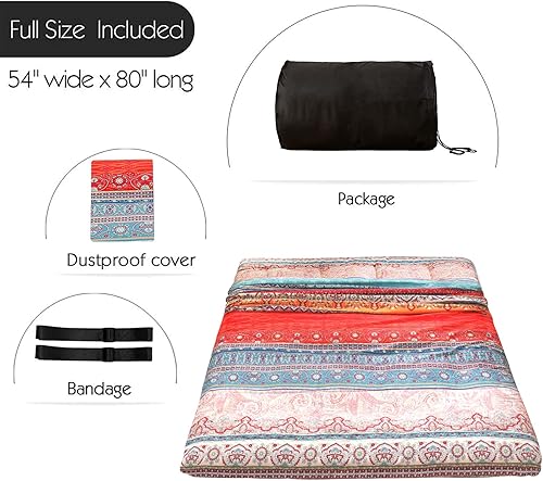 Miniatura 151 de MAXYOYO Colchón tipo futón con estampado floral, acolchado japonés, extra grueso, plegable, transpirable, tumbona para el suelo, cama de invitados