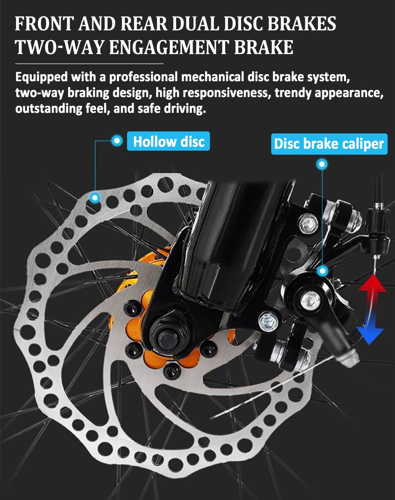 VTT Pliable pour Adulte De 24 À 26 Pouces, Double Suspension avec Roues À 3 Rayons, 21 Vitesses, pour Hommes Et Femmes, avec Garde-Boue