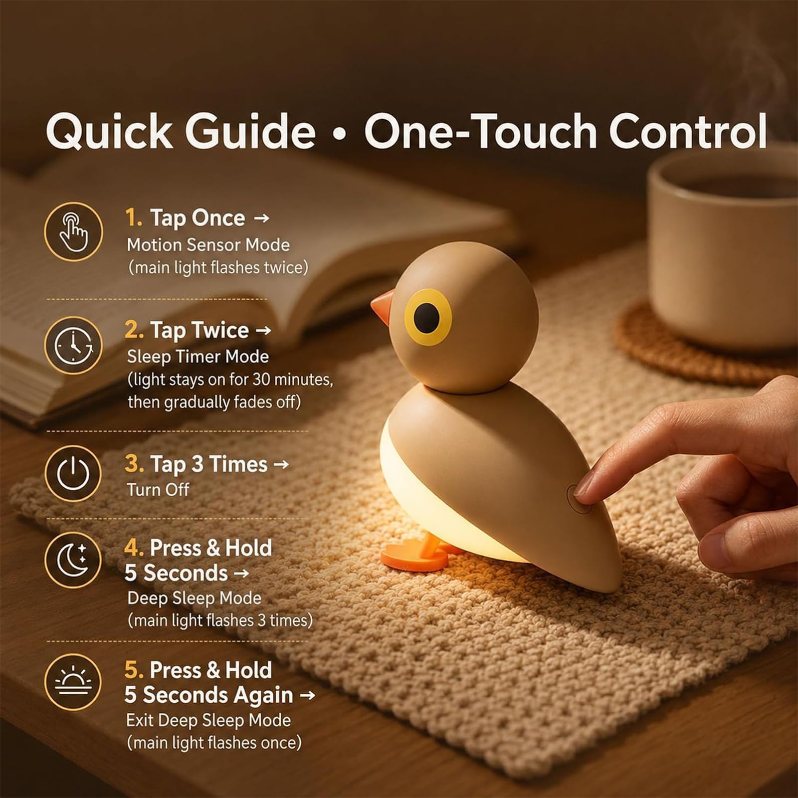 Luce notturna per uccelli con sensore di movimento, lampada LED (A+B) | magnetica con controllo touch, lampada da parete ricaricabile con timer dimmerabile, facile installazione per camera