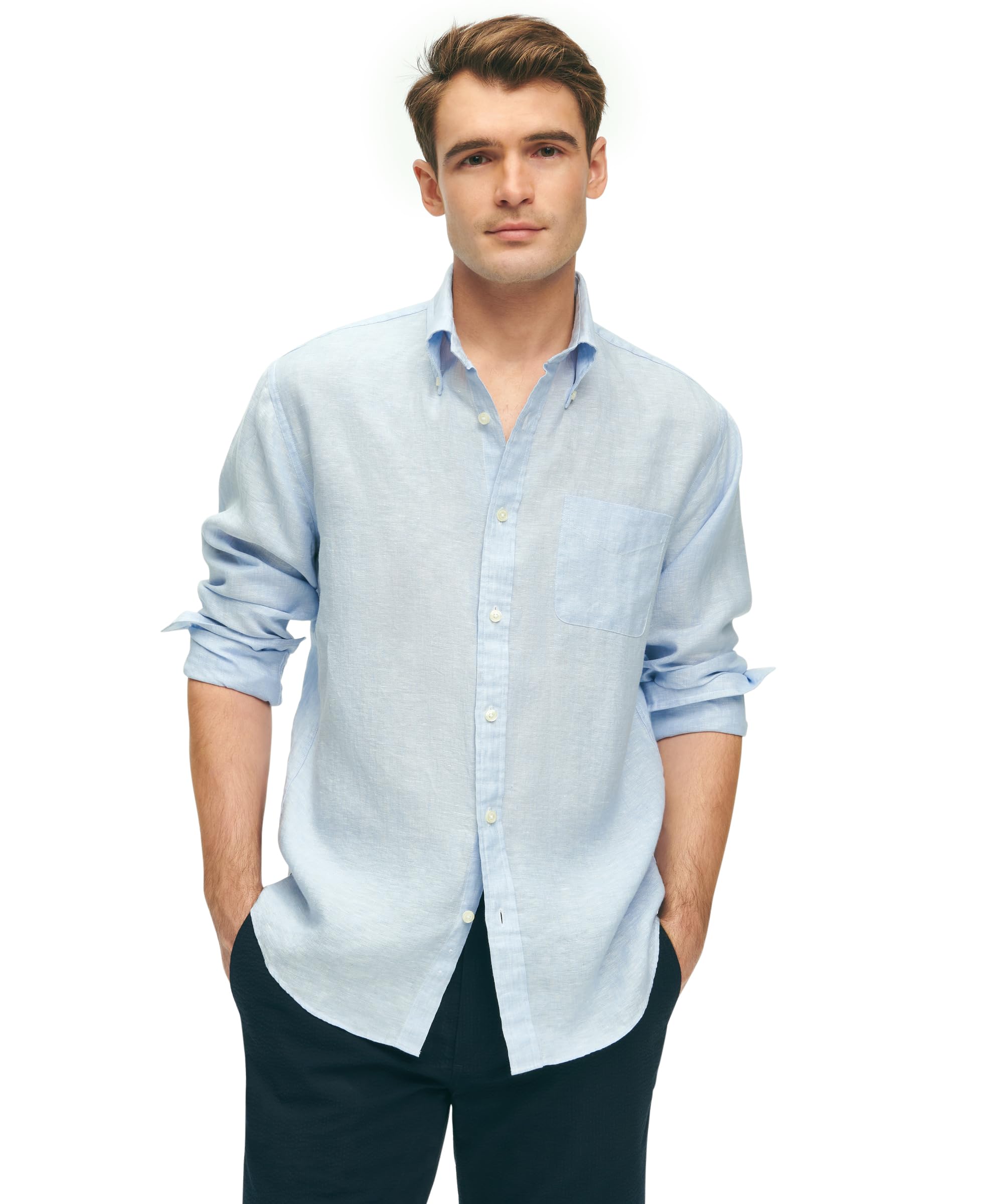 トップス Brooks Brothers IRISH LINEN shirt S 716XVkTwmcL.jpg