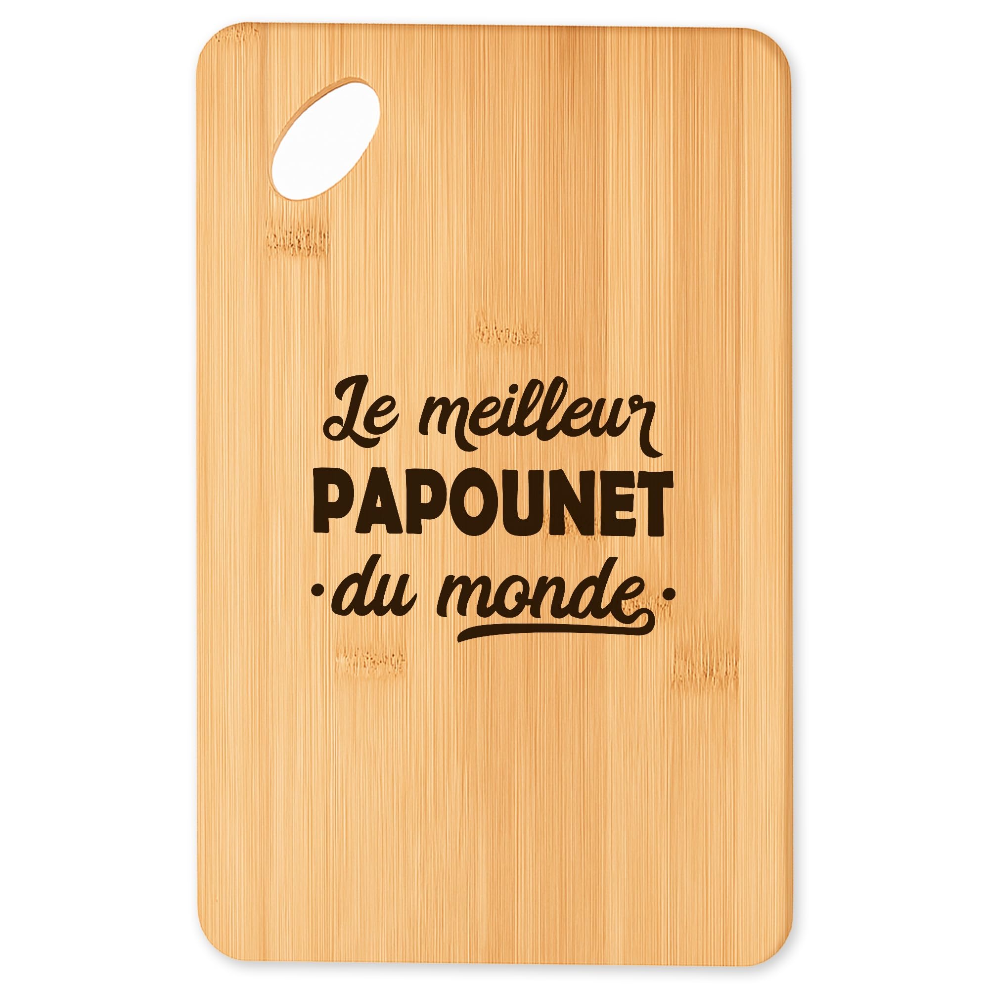 Planche à découper barbecue Super Papounet 2 et plateau apéro bois de bambou