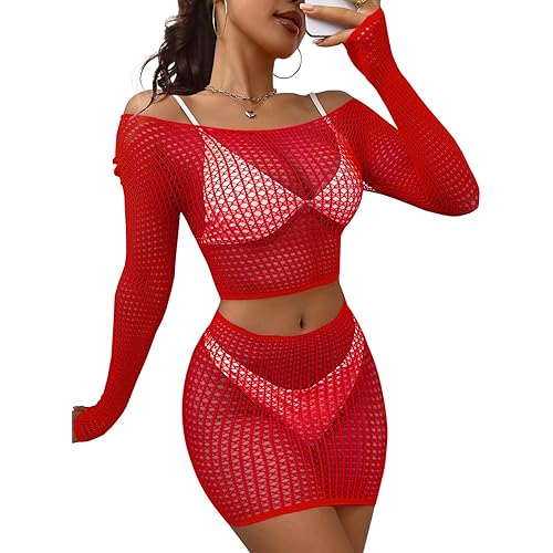 Buitifo Lingerie for Women Fishnet Babydoll Chemise Sexy Nightwear Teddy Dress