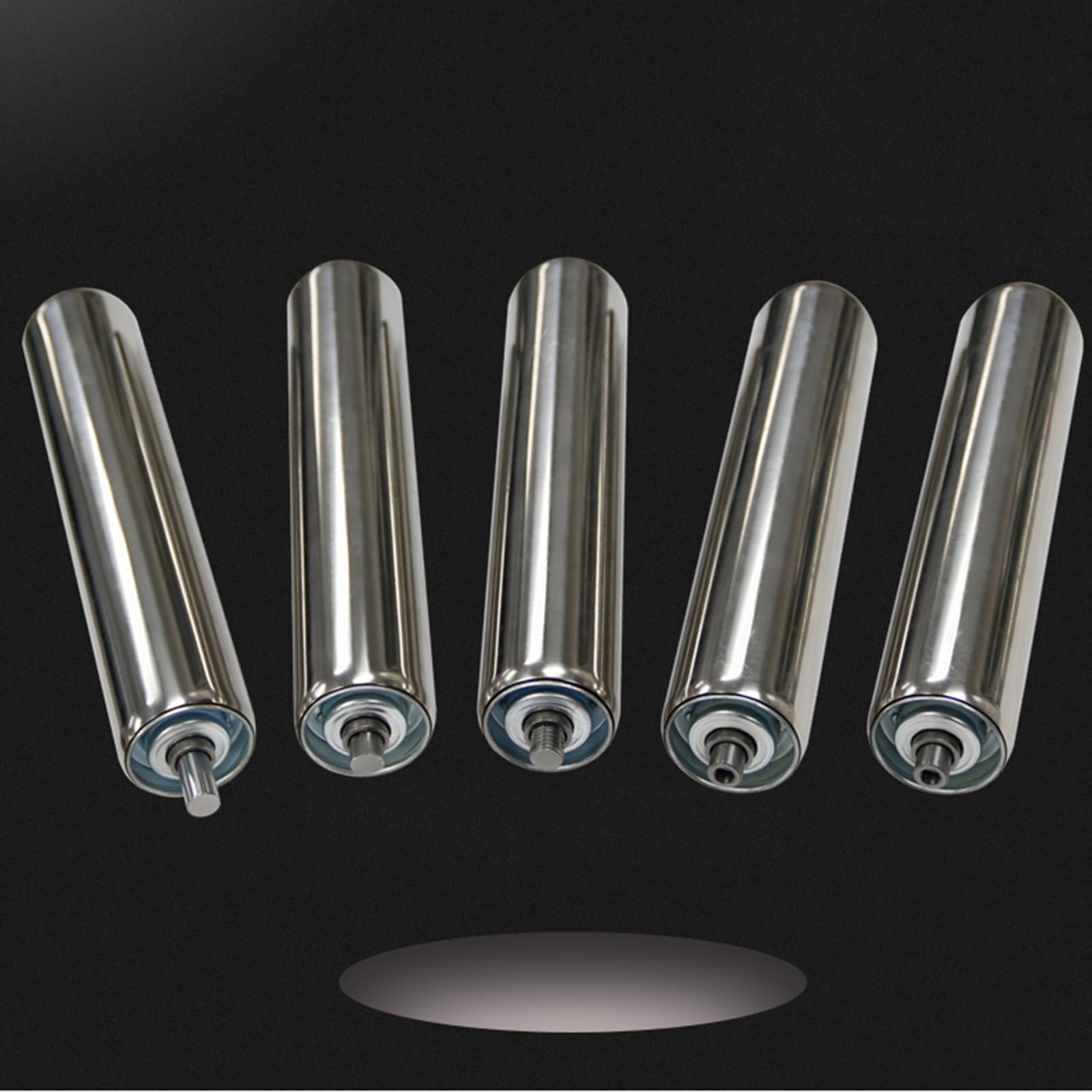 Conveyor Rollers 4 6 10 12 14 16 18 20 24 36 40 47 Inch, 5 Pack Galvanized Steel Gravity Rollers Replacement Roller with Push Spring for Inventory Transporting/Woodworking/Commercial(Dia 25MM/1 Inch
