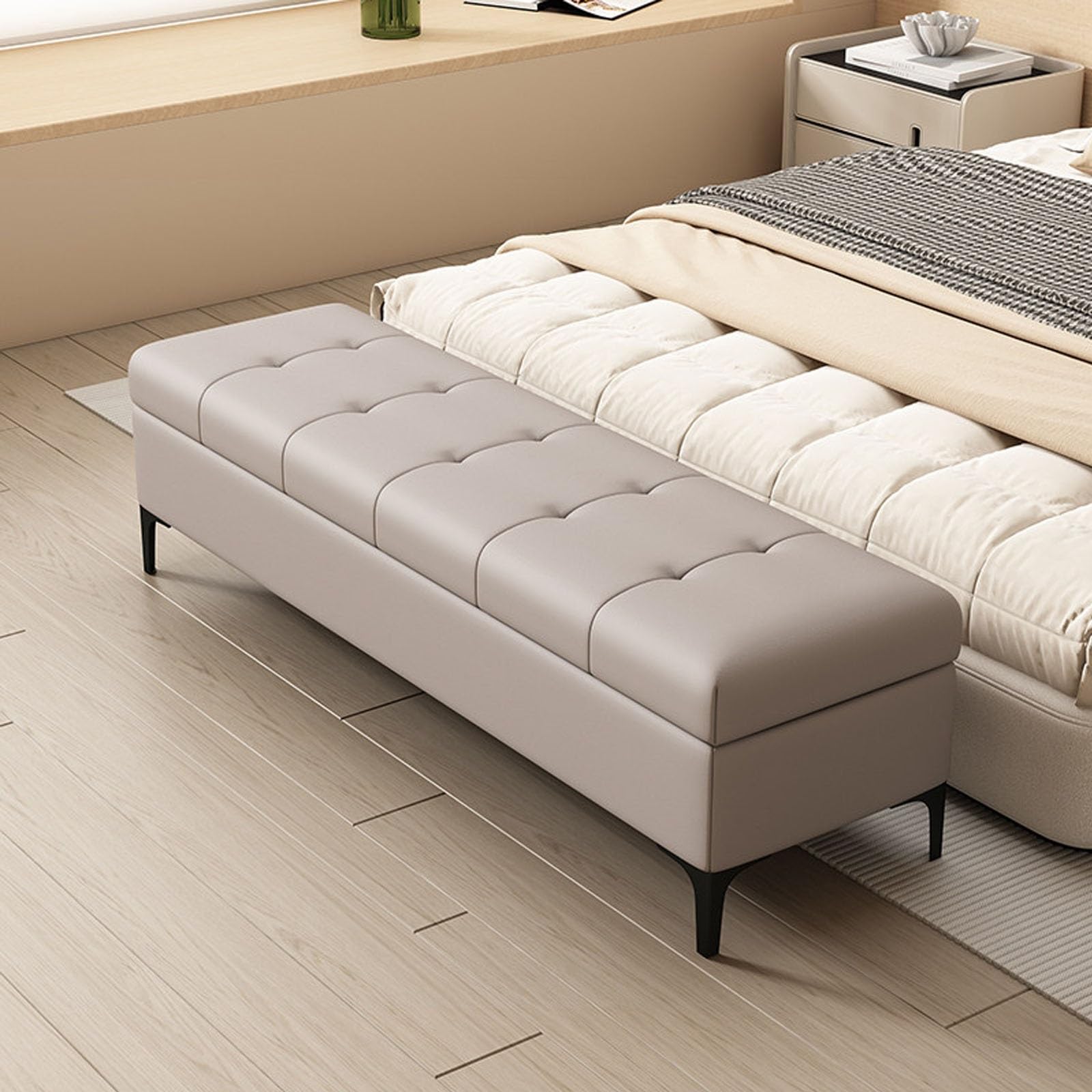 Banc de rangement en similicuir pour sublimer votre entrée et salon