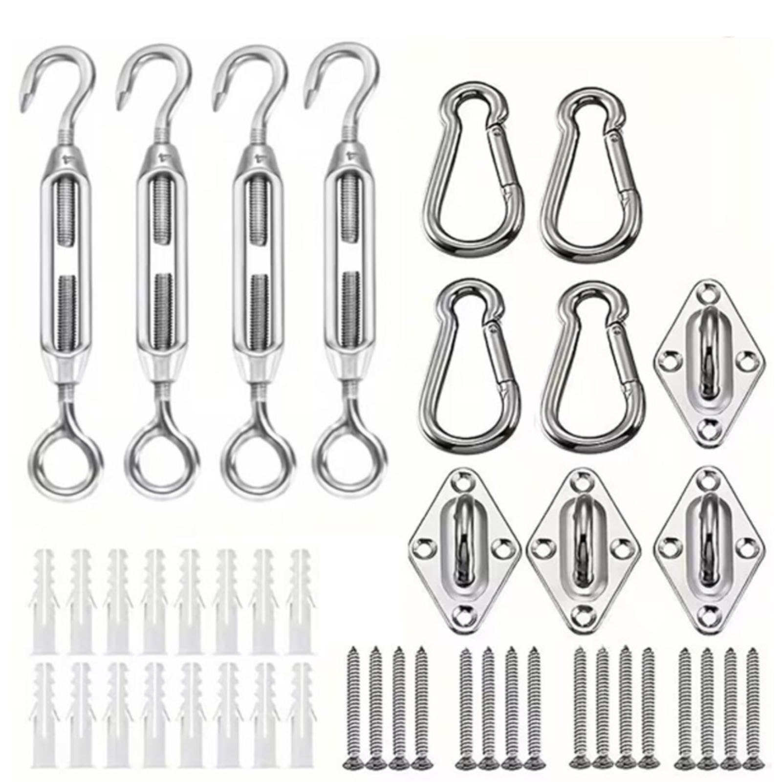 Shade Sail Hardware Set Silver Finish Shade Sail Mounting Kit Fixing Parts M6 44-pc Set - 581G-image-31