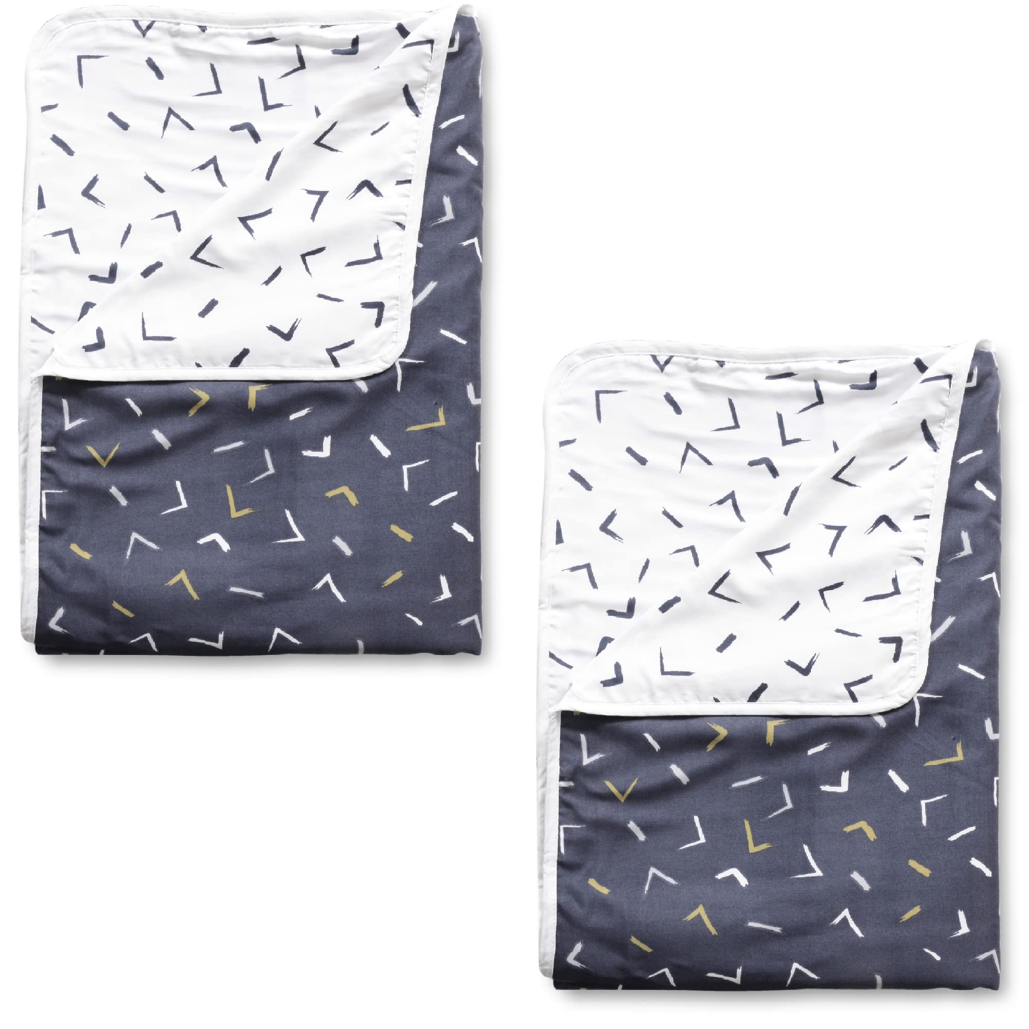 Divine Casa Polyester All-Weather 120 GSM Printed Lightweight Reversible Design Set of 2 Single Bed AC Dohar Blanket - Navy Blue and White| TC - 120-picture-25