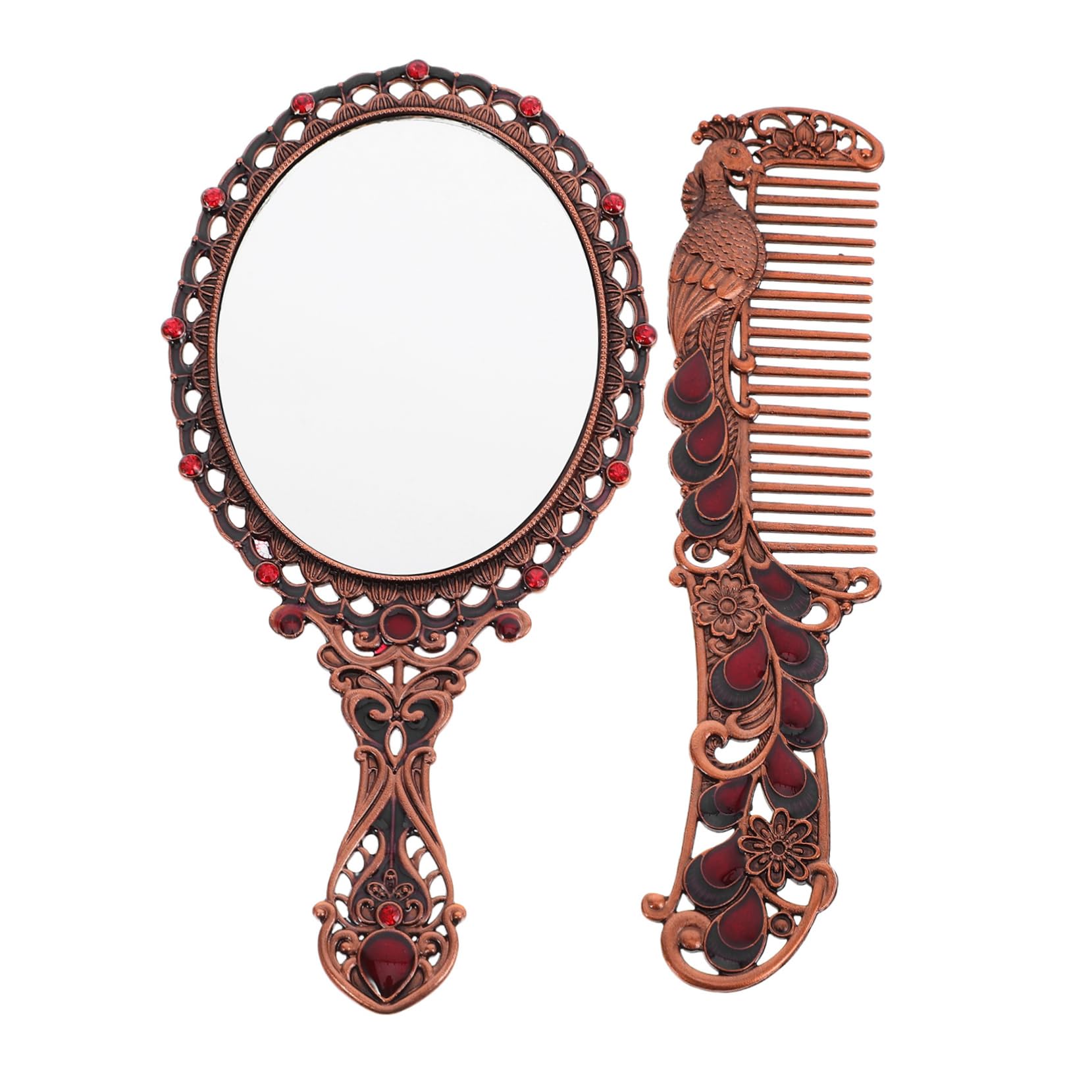 Miroir cosmétique portable et peigne vintage Cabilock pour le maquillage de voyage