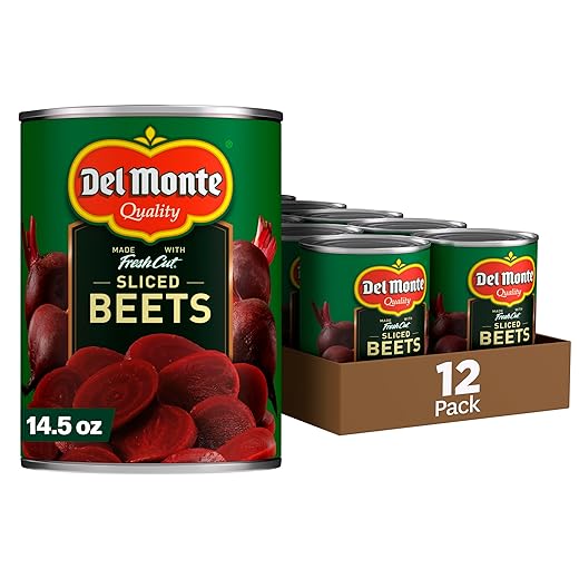Del Monte Fresh Cut Sliced Beets, 14.5 oz. Can, Canned Vegetables (Pack of 12)