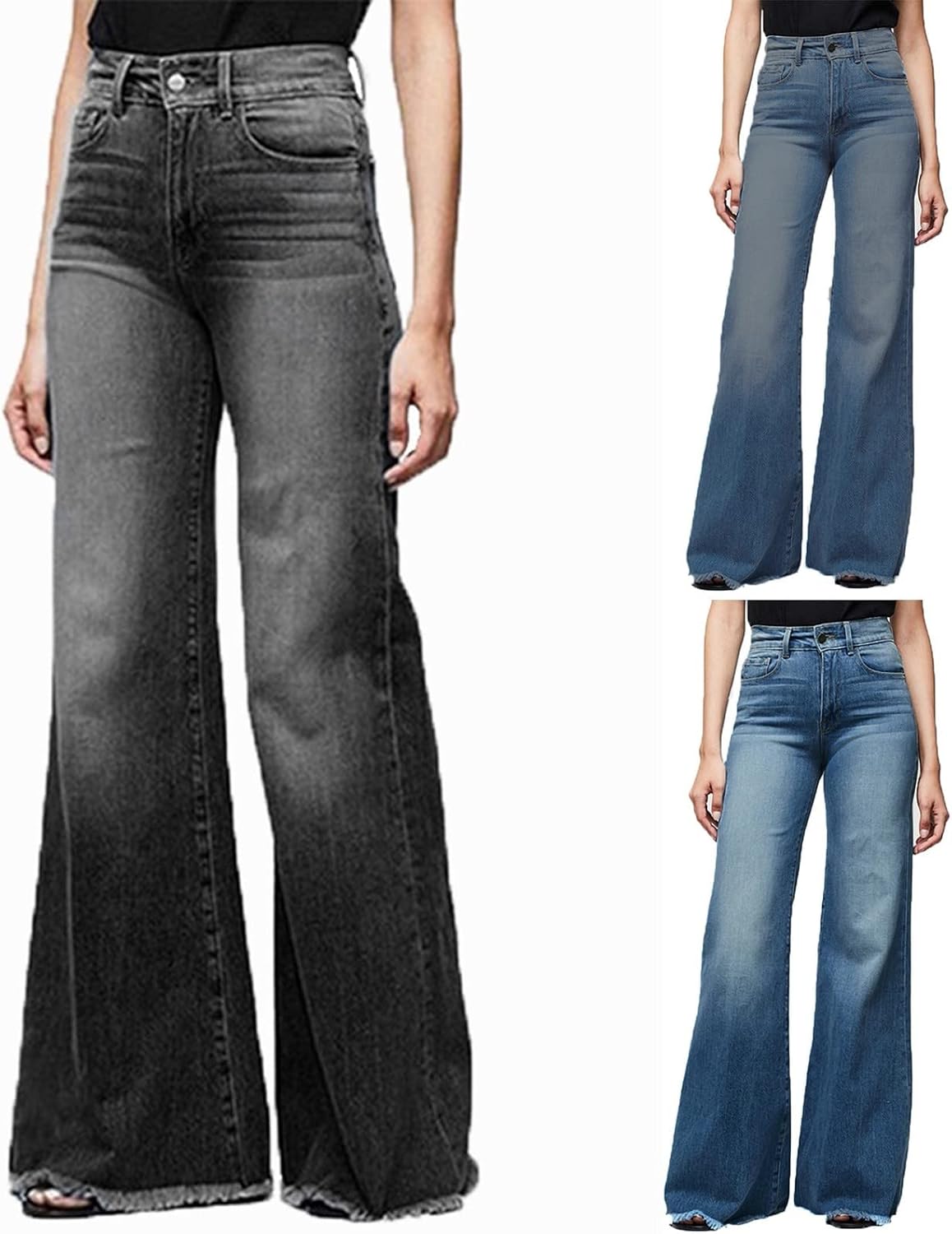 GKZA Bell Bottom Jeans for Women High Waisted Denim Pants Flare