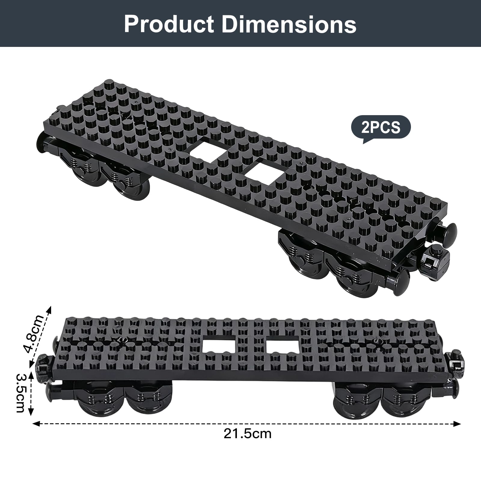 Set di 2 mattoncini per treno merci, accessori per ferrovia, set di mattoncini da costruzione, base di treno, accessori
