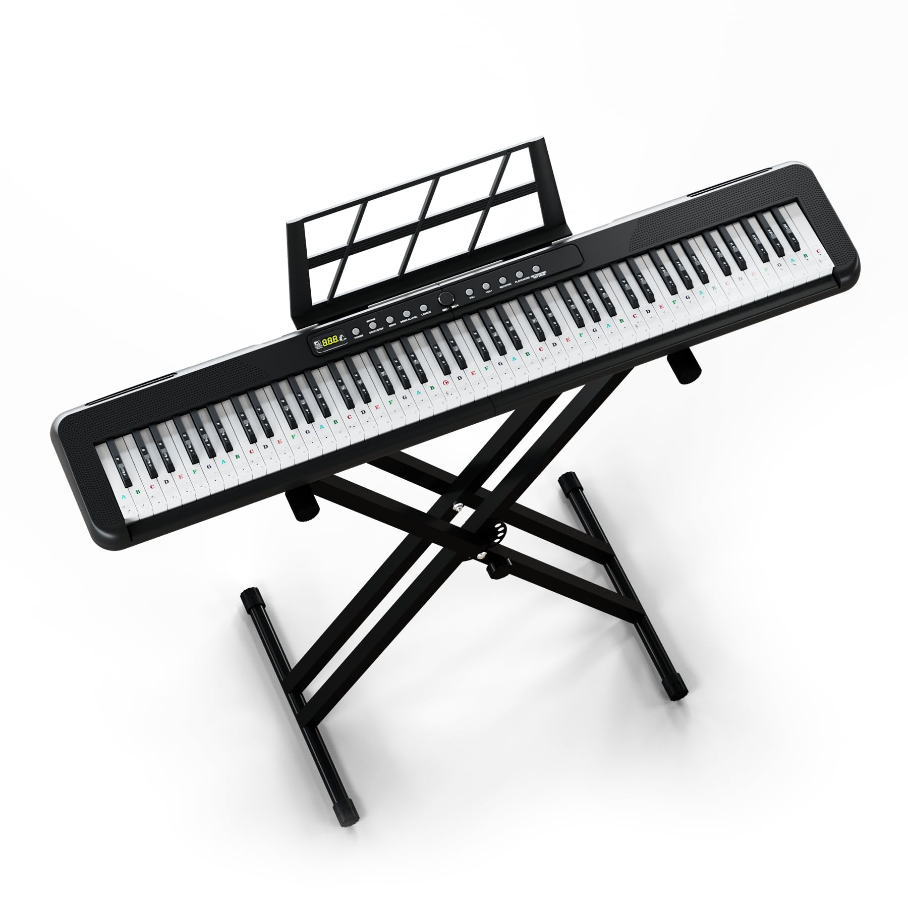 88 Key Digital Piano Keyboard with Semi Weighted Keys, Electric Keyboard Piano 88 Keys with Stand, Sustain Pedal, Power Supply, Carrying Case, Headphones and Piano Lessons, Black