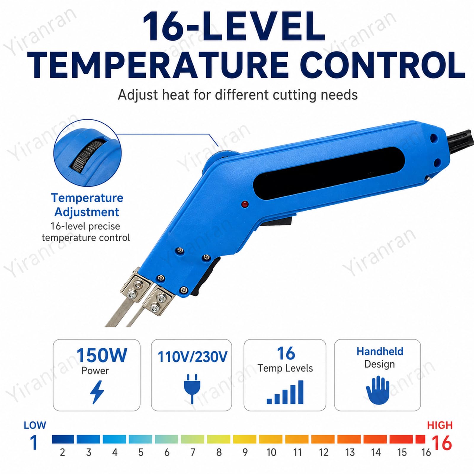 Cortador eléctrico de fusión en caliente de 150 W, herramienta de ranurado y tallado de espuma de mano con tabla de ranura, temperatura ajustable para esponja, lienzo, tela, cuerda de nailon