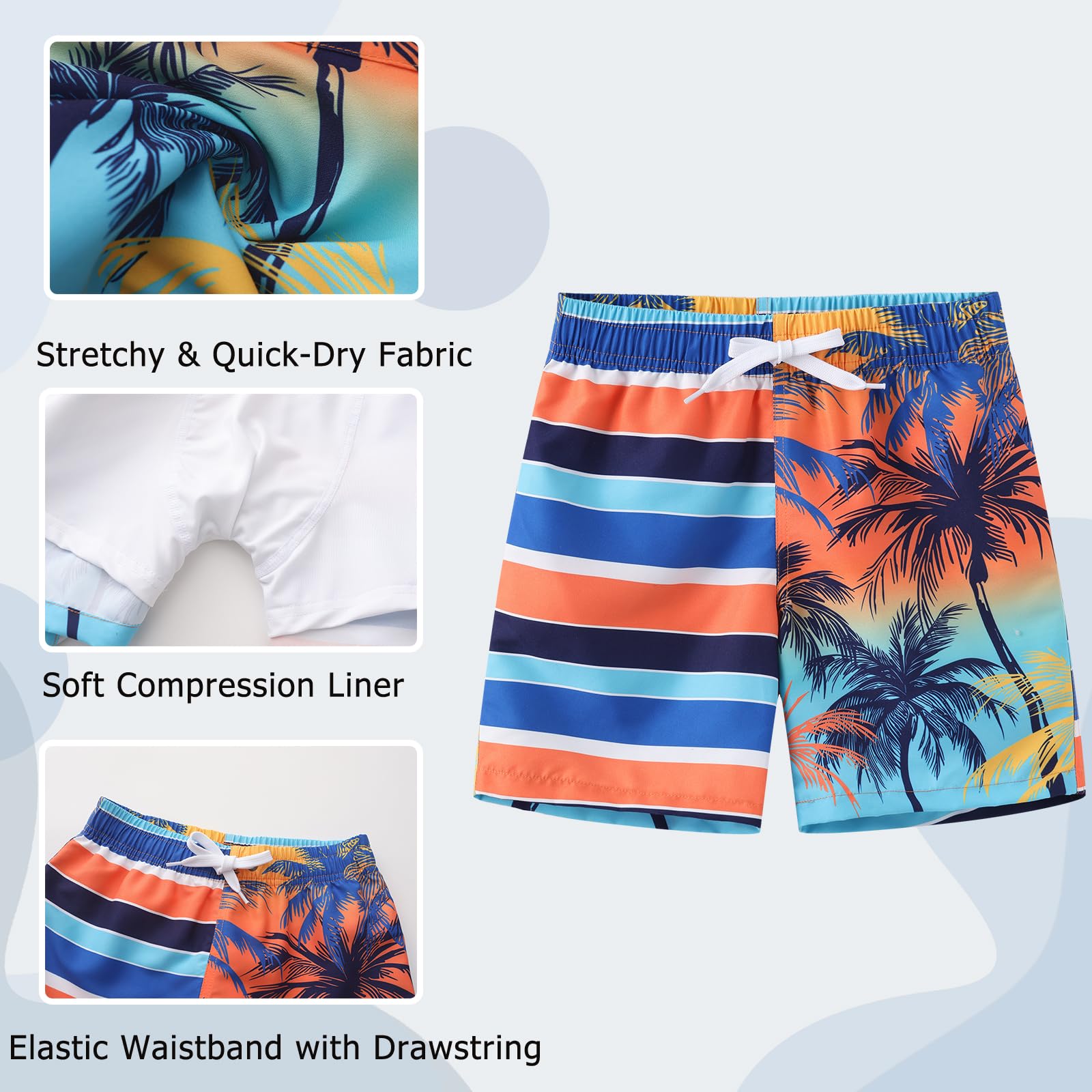 Costume da bagno per bambini, pantaloncini da bagno ad asciugatura rapida, a compressione, da spiaggia, da 3 a 16 anni