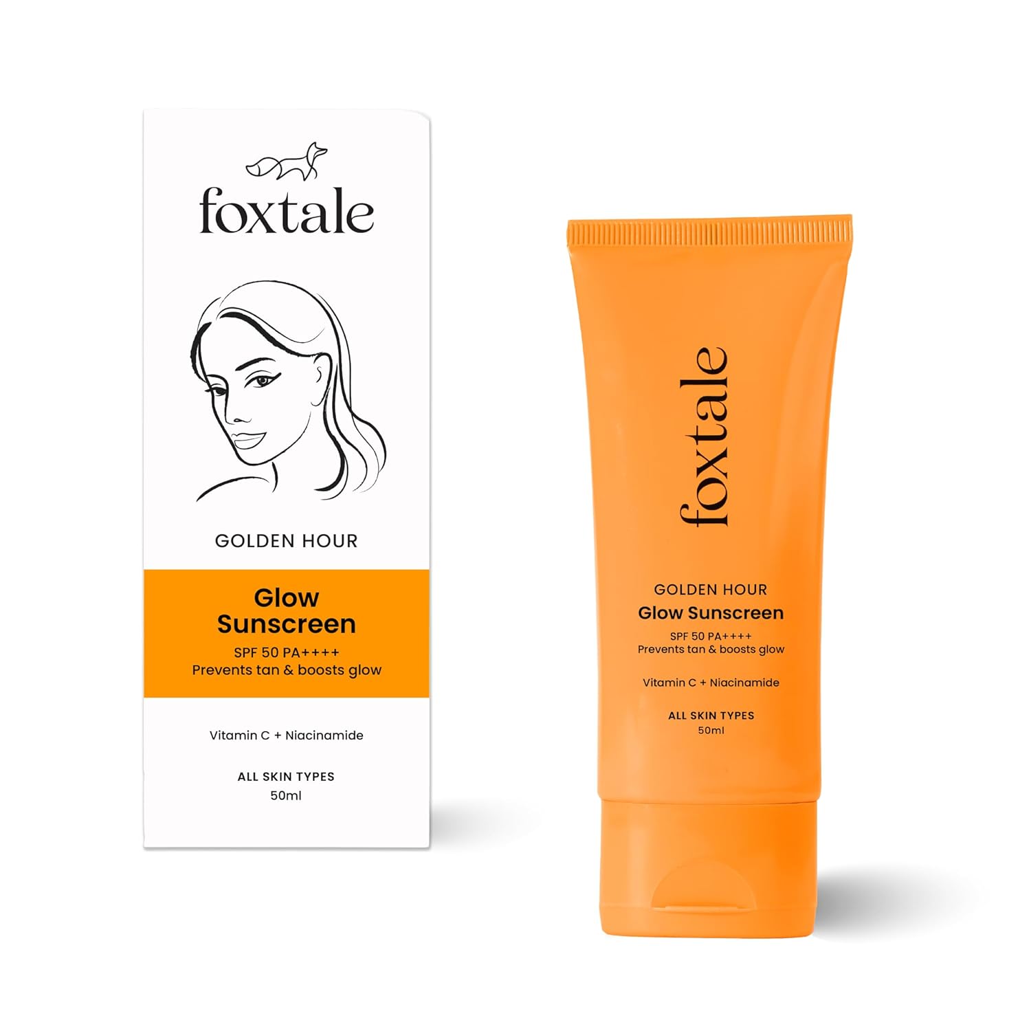FoxTale Vitamin C & Niacinamide Glow Sunscreen Spf 50 Pa