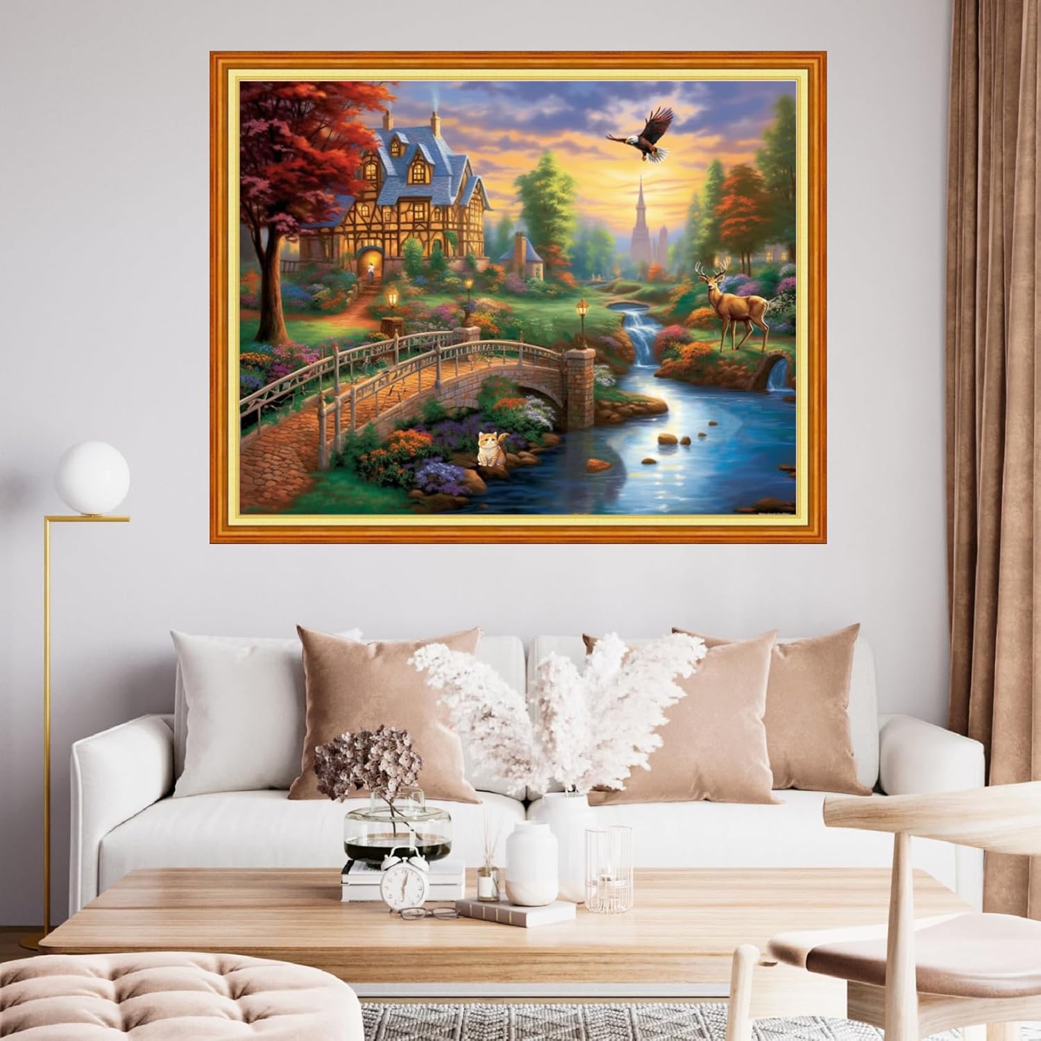 Findvoor Stamped Cross Stitch Kits for Beginner Embroidery Kits for Beginners Adults DIY 11CT Cross Stitch Patterns Needlepoint Kits Crossstitching Kits-Fairy Tale World 16x20 inch