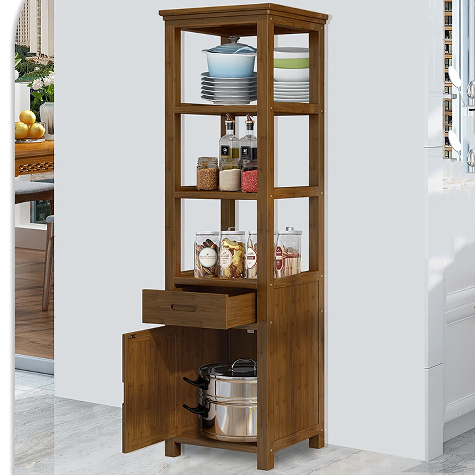 TOMYEUS Armadio del Vino Wine Cabinet Office Rack di Vetro Solidi Legno for Il Vino Rack Decorazioni Storage Rack Display gabinetto for Home Living Room Restaurant Portavini