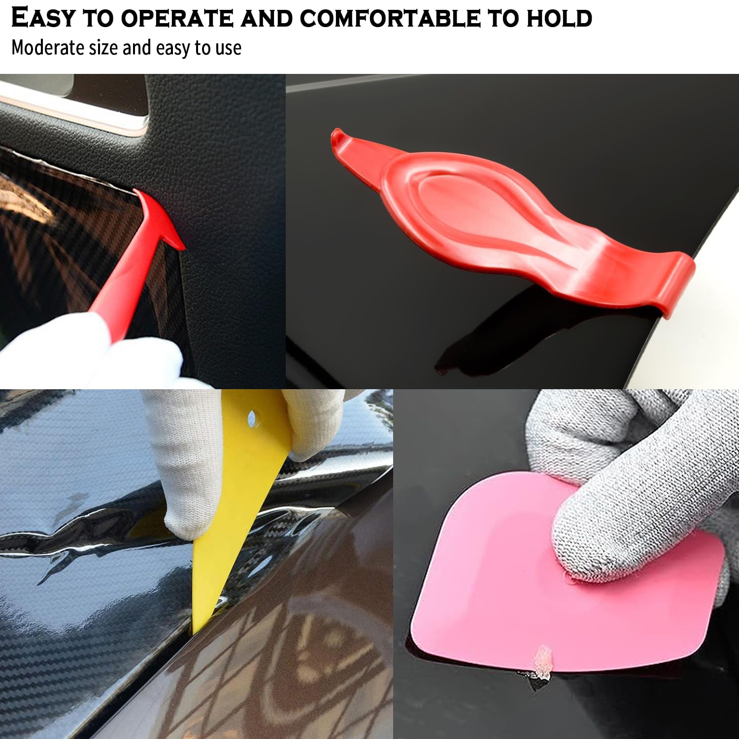NEWISHTOOL Kit d'outils teintés en vinyle pour vitre de voiture, pare-brise, bulldozer, raclette à récurer, palette en caoutchouc pour envelopper le film PPF, kit de teinture de film de fenêtre