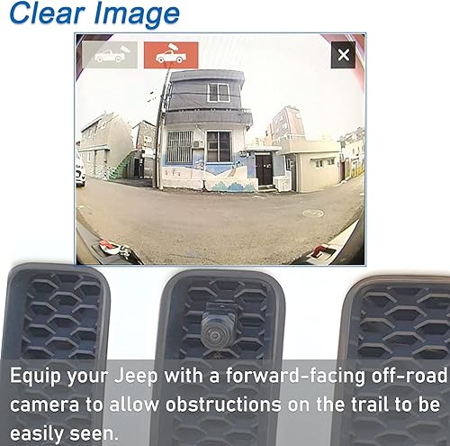 Miniatura 3 de Cámara de visión frontal para Jeep Wrangler JL Rubicon JLU JLR Gladiator JT 2018-2021 Kit de cámara de visión frontal todoterreno orientada hacia