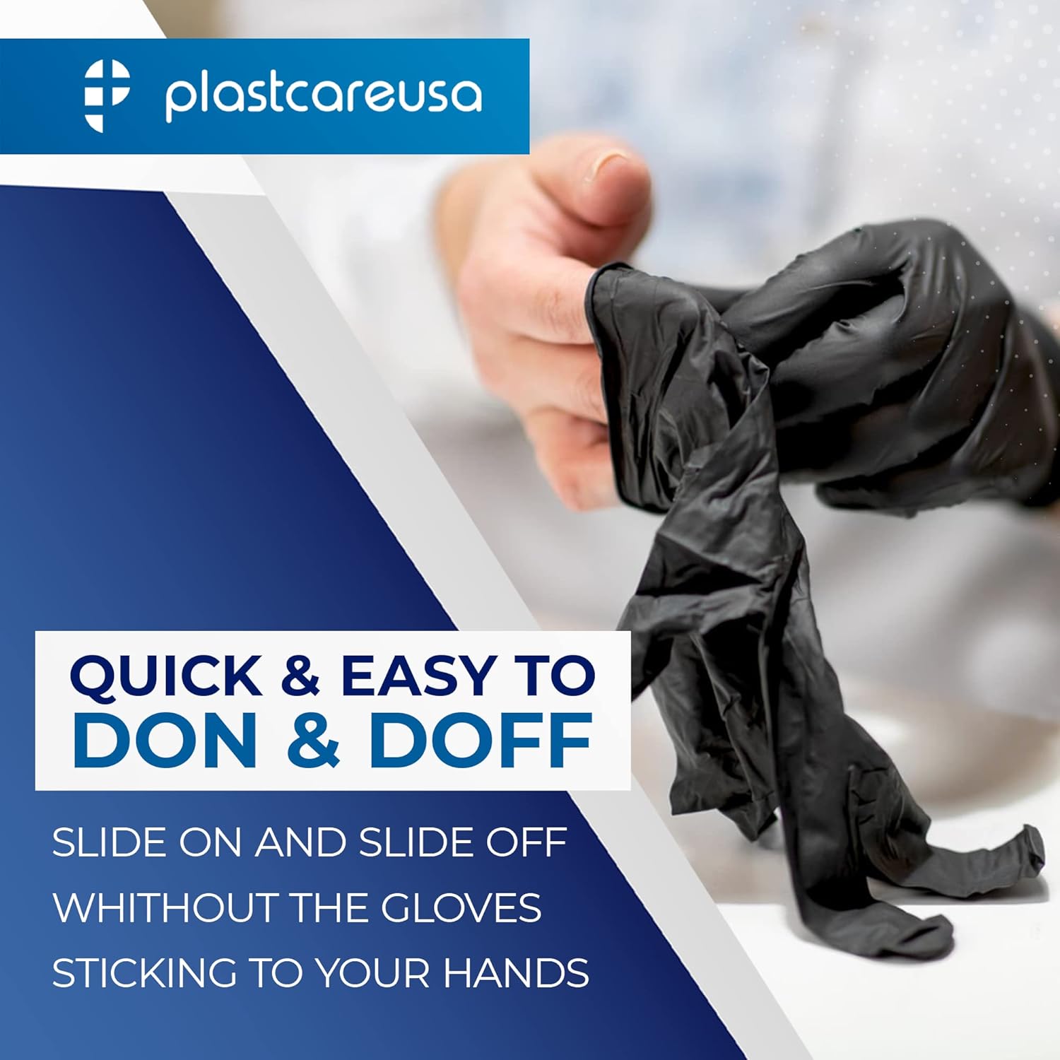 100 Nitrile Exam Gloves 3.5 Mil - Latex & Powder Free, Disposable Non-Sterile Protective Gloves By PlastCare